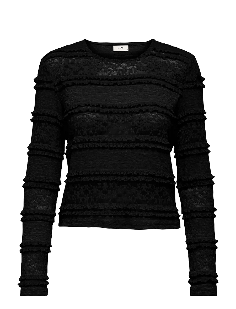 JDY - JDYSARAH L/S LACE TOP JRS NOOS - black - 1