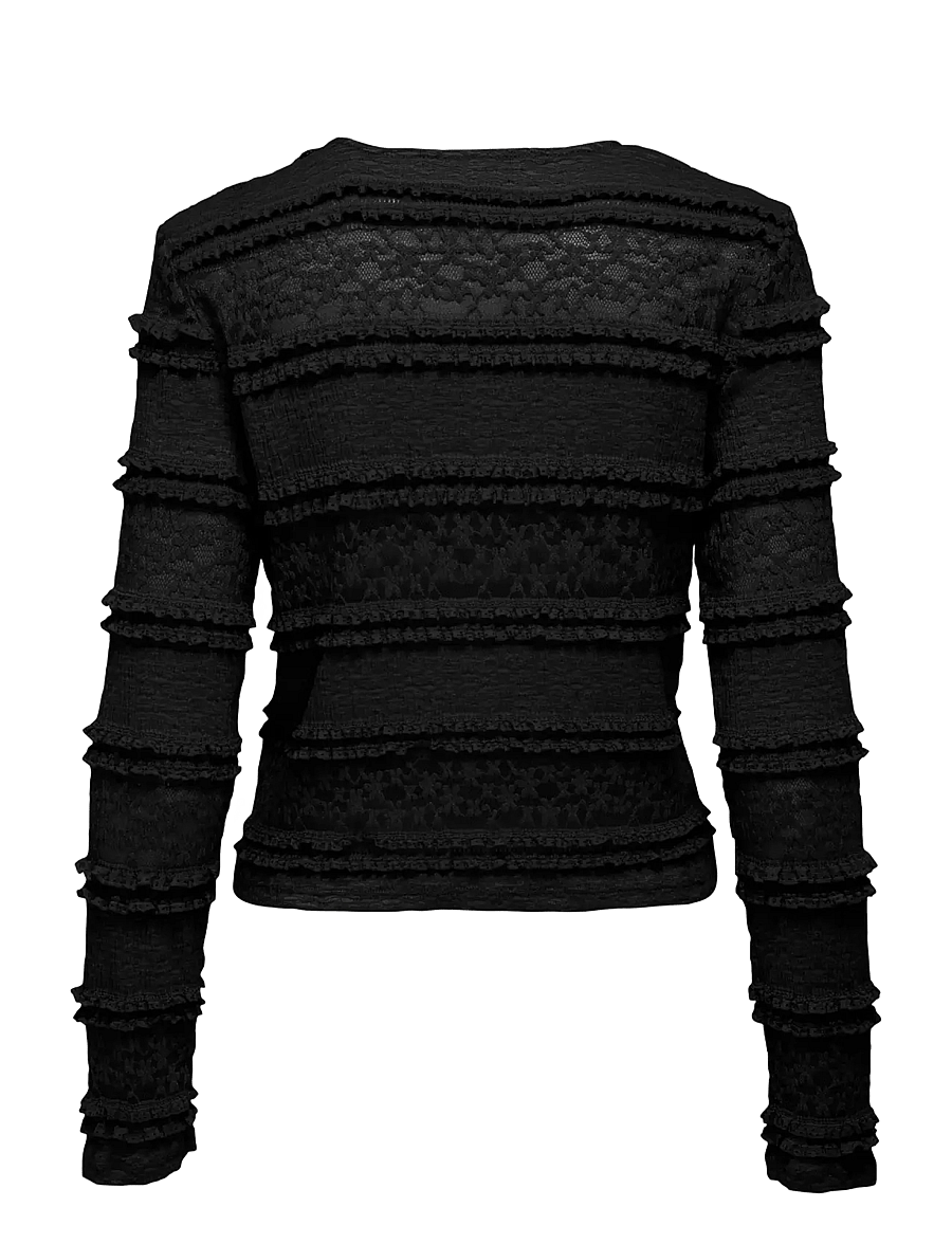 JDY - JDYSARAH L/S LACE TOP JRS NOOS - black - 2