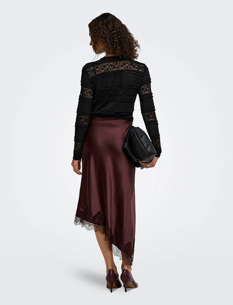 JDY - JDYSARAH L/S LACE TOP JRS NOOS - black - 3