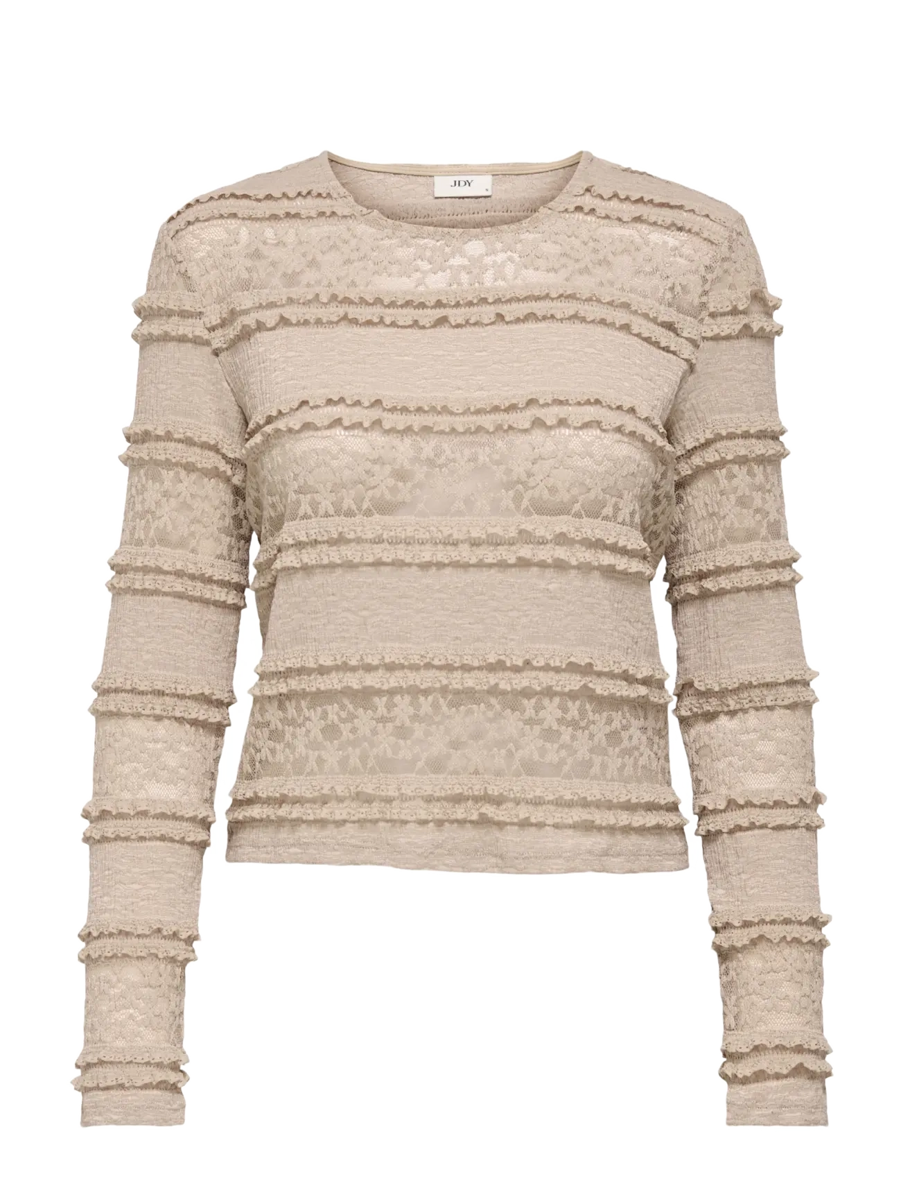 JDY JDYSARAH L/S LACE TOP JRS NOOS - JDY - HUMUS / beige