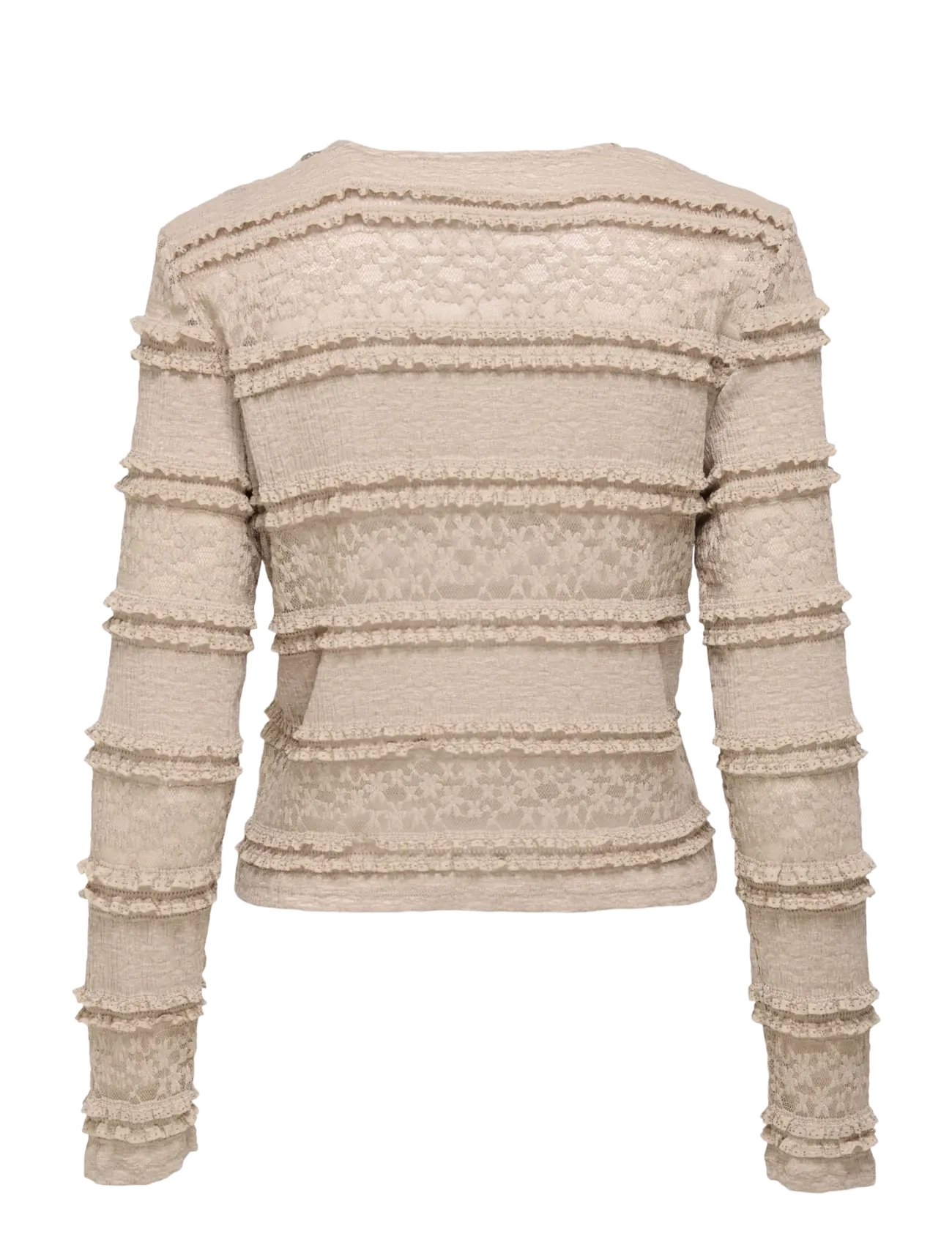 JDY - JDYSARAH L/S LACE TOP JRS NOOS - humus - 2