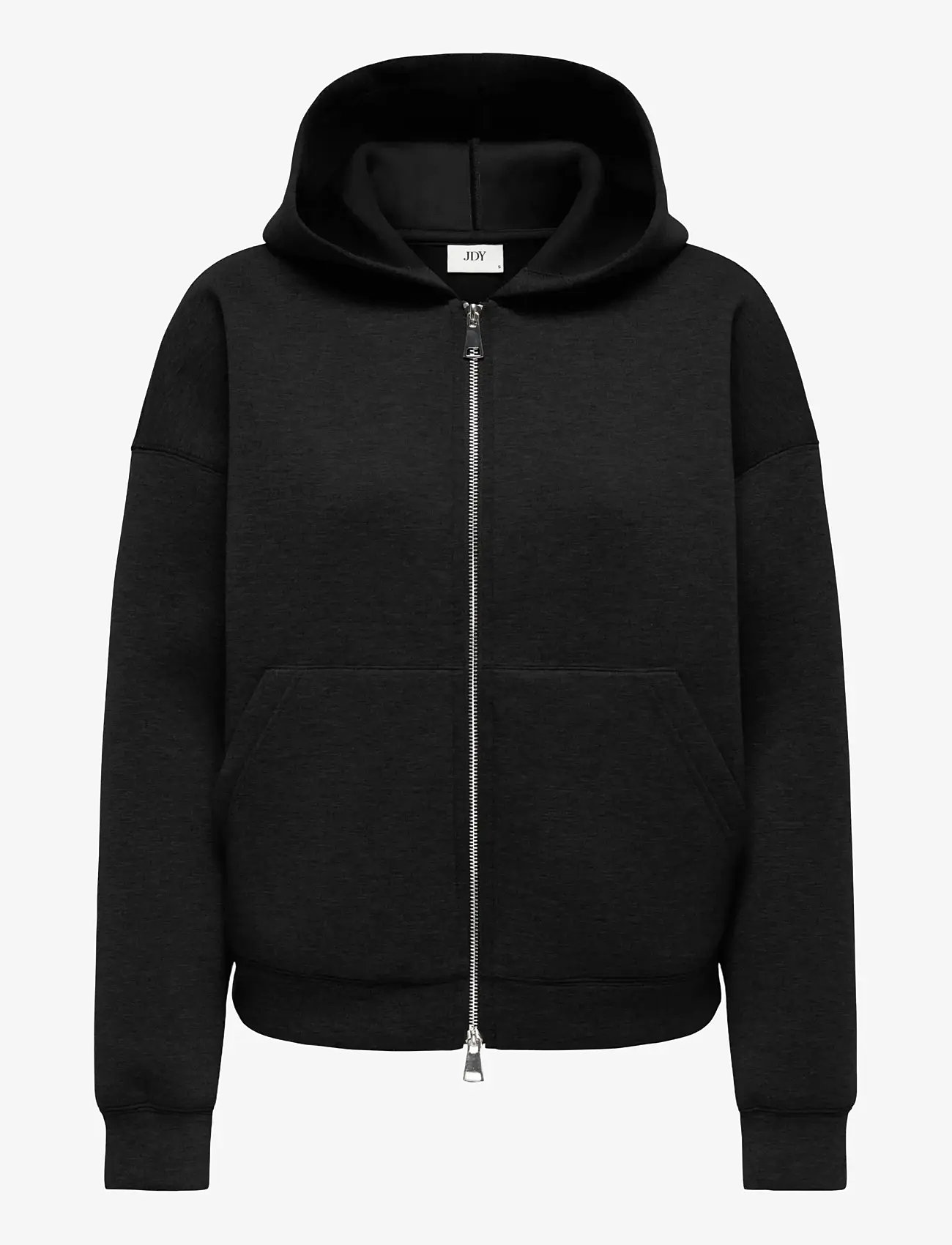 JDY - JDYSABRINA L/S ZIPPER SCUBA HOODIE JRS - hættetrøjer - black - 0