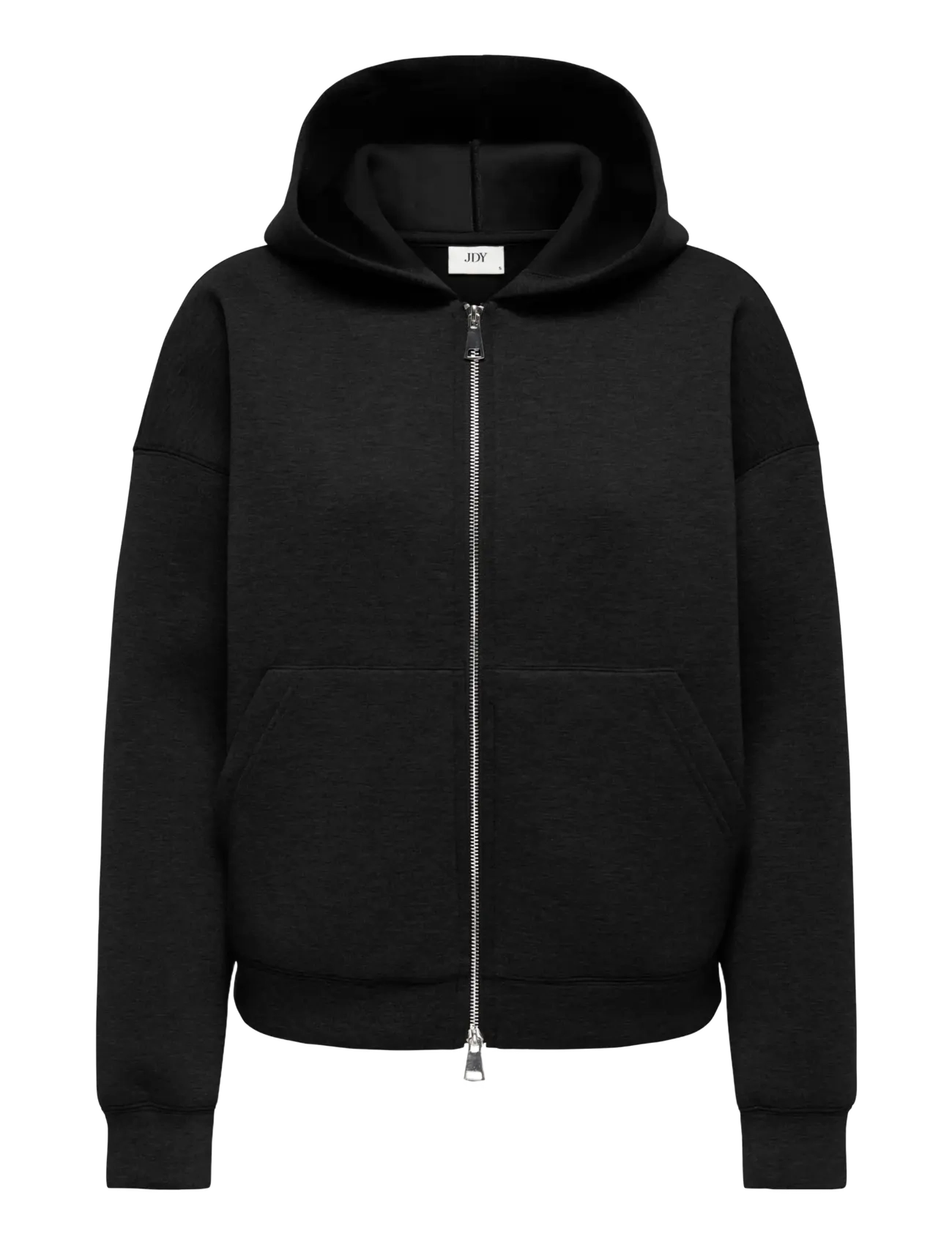 JDY JDYSABRINA L/S ZIPPER SCUBA HOODIE JRS - Sweatshirts - BLACK / black
