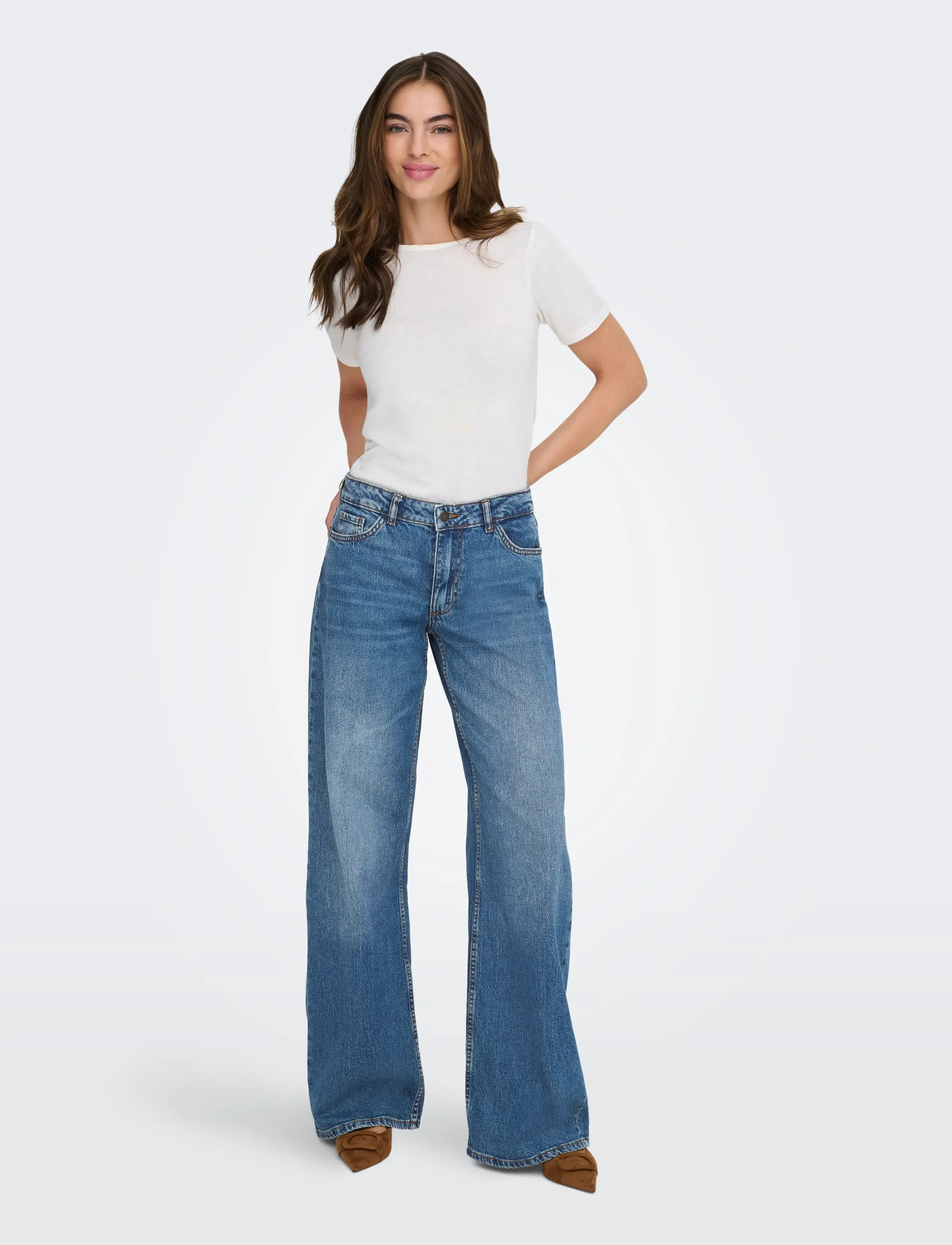 JDY - JDYRUBY MW WID MB 1006 DNM NOOS - platūs džinsai - medium blue denim - 4