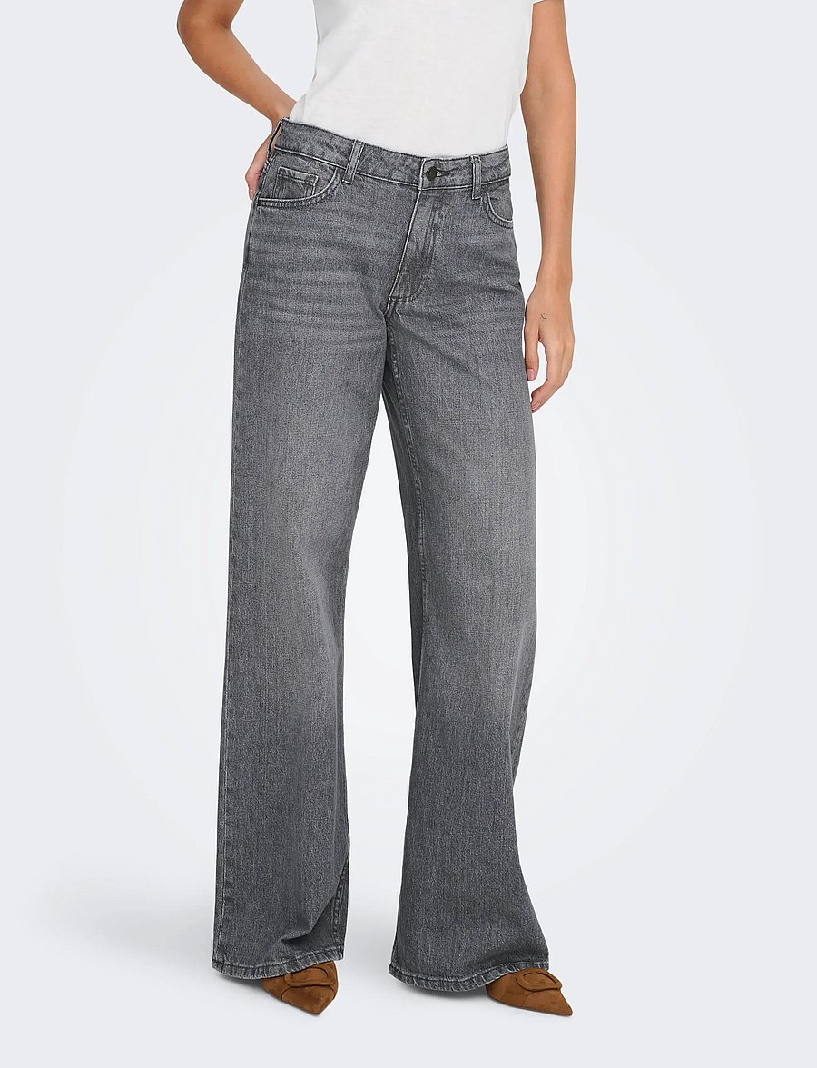 JDY - JDYRUBY MW WID MG 1007 DNM NOOS - pantalons larges - medium grey denim - 0