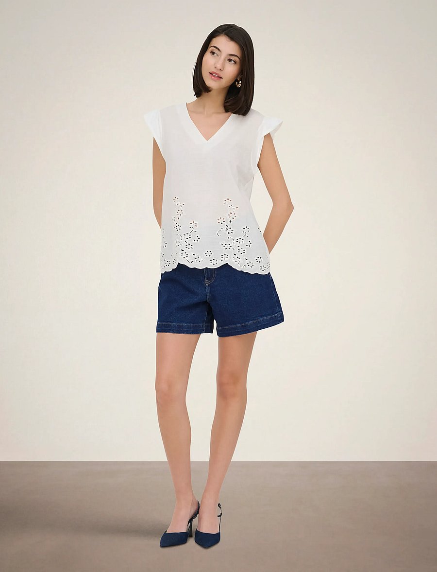 JDY - JDYVALERIE HW WID SHORTS DNM NOOS - jeansshorts - medium blue denim - 4