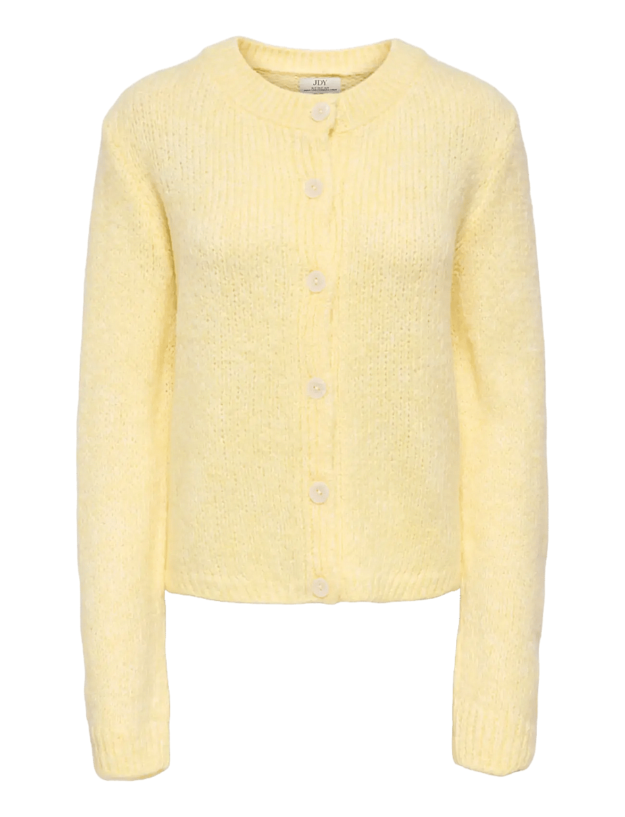 JDY - JDYDINEA L/S BUTTON CARDIGAN KNT NOOS - cardigans - pastel yellow - 1