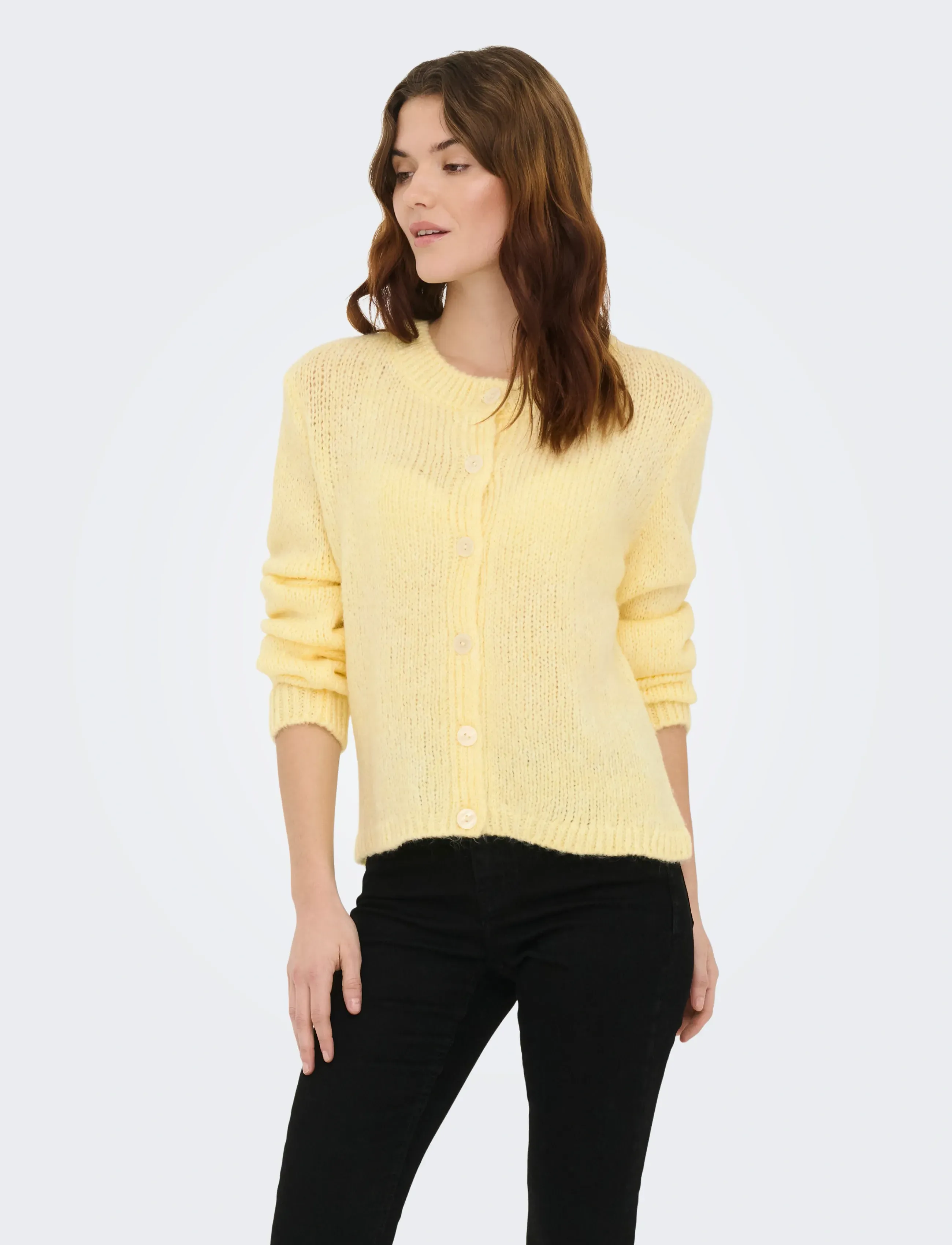 JDY dinea L/S Button Cardigan Knt Noos, S, Knitwear, Gelb - Cardigans, Frauen