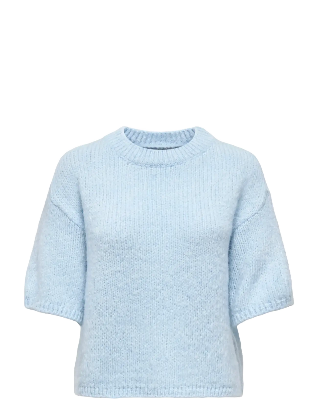 JDY JDYLINEA S/S PULLOVER O-NECK KNT NOOS - Tøj - CASHMERE BLUE / blue