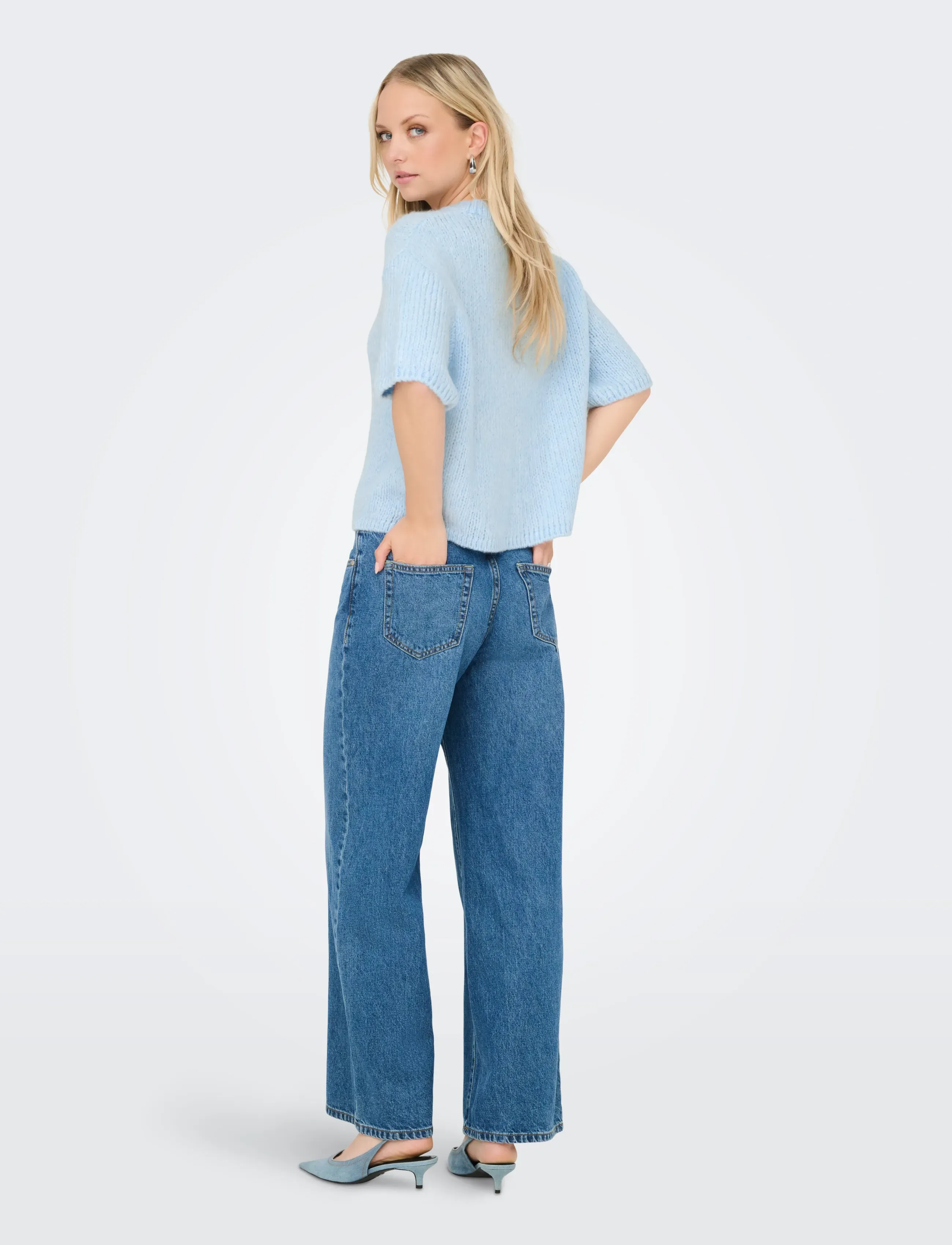 JDY - JDYLINEA S/S PULLOVER O-NECK KNT NOOS - pullover - cashmere blue - 3
