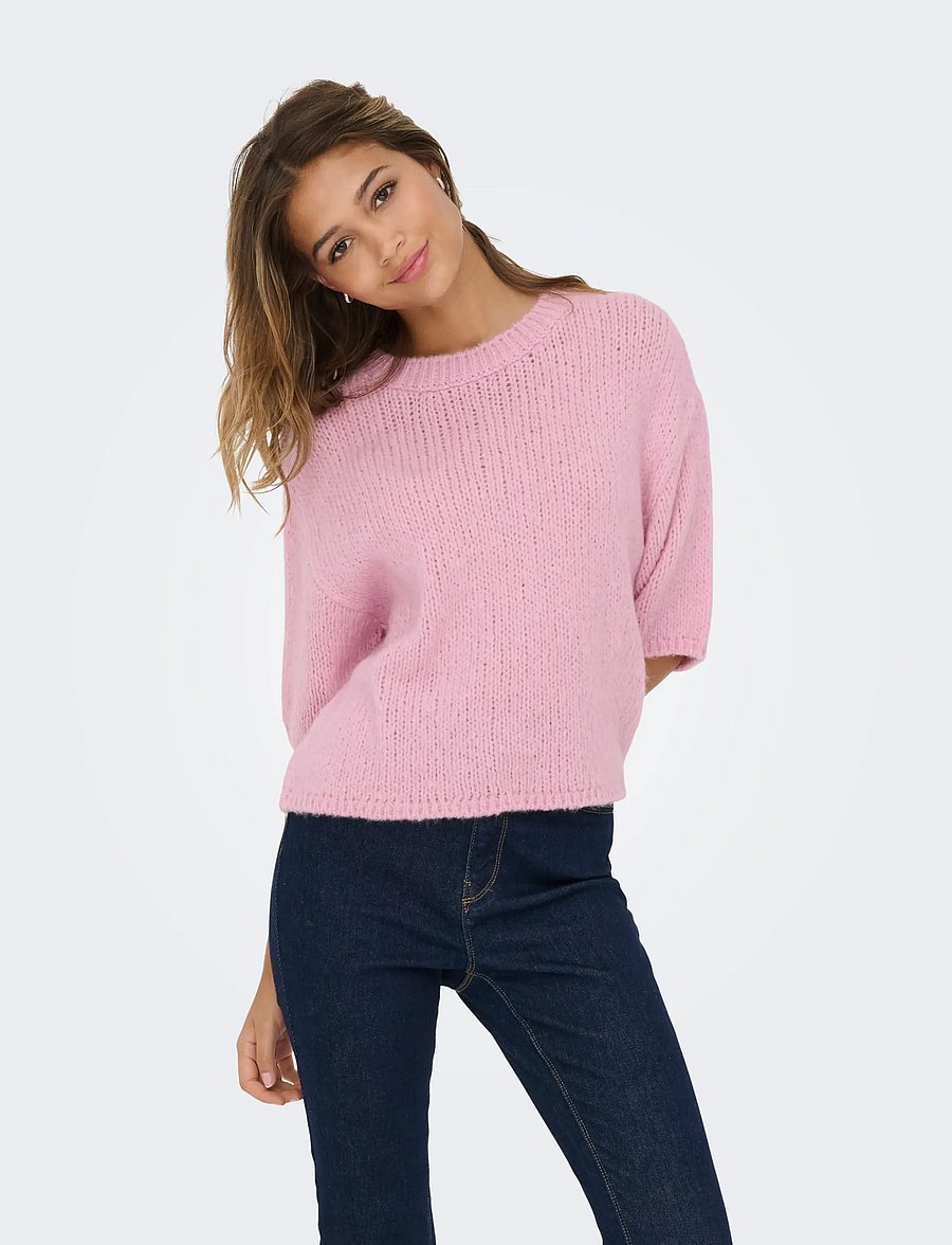 JDY - JDYLINEA S/S PULLOVER O-NECK KNT NOOS - striktrøjer - fragrant lilac - 0