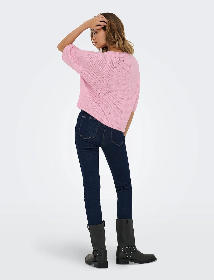 JDY - JDYLINEA S/S PULLOVER O-NECK KNT NOOS - striktrøjer - fragrant lilac - 3