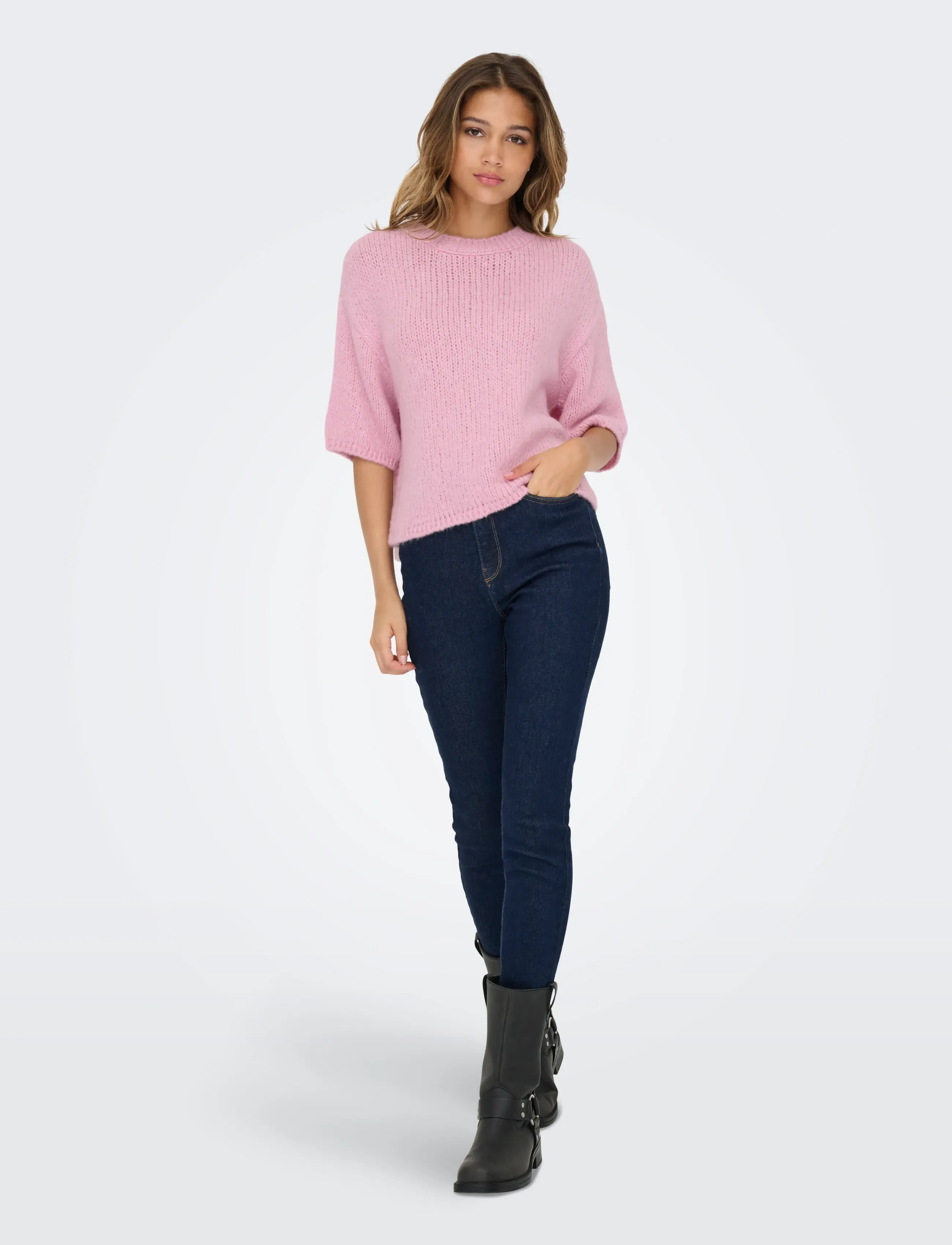 JDY - JDYLINEA S/S PULLOVER O-NECK KNT NOOS - jumpers - fragrant lilac - 4