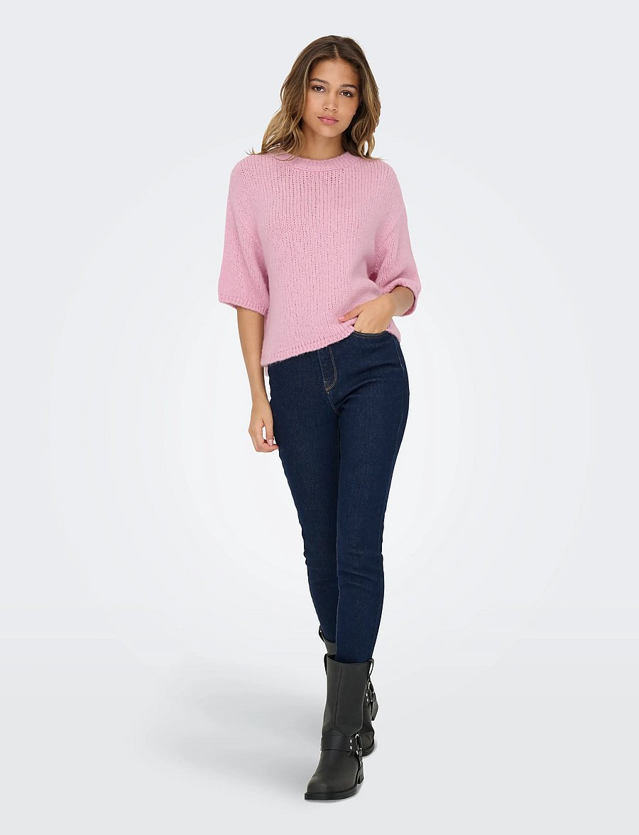 JDY - JDYLINEA S/S PULLOVER O-NECK KNT NOOS - striktrøjer - fragrant lilac - 4