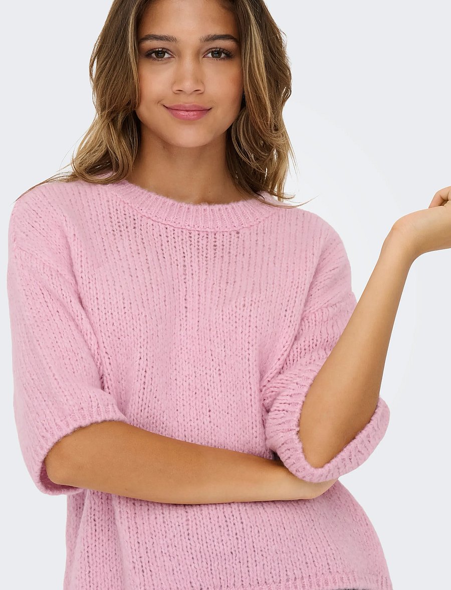 JDY - JDYLINEA S/S PULLOVER O-NECK KNT NOOS - striktrøjer - fragrant lilac - 5