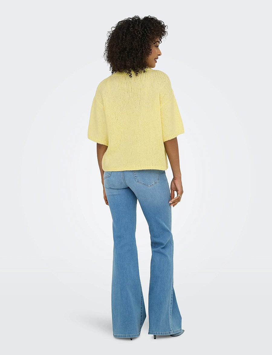 JDY - JDYLINEA S/S PULLOVER O-NECK KNT NOOS - swetry - pastel yellow - 3