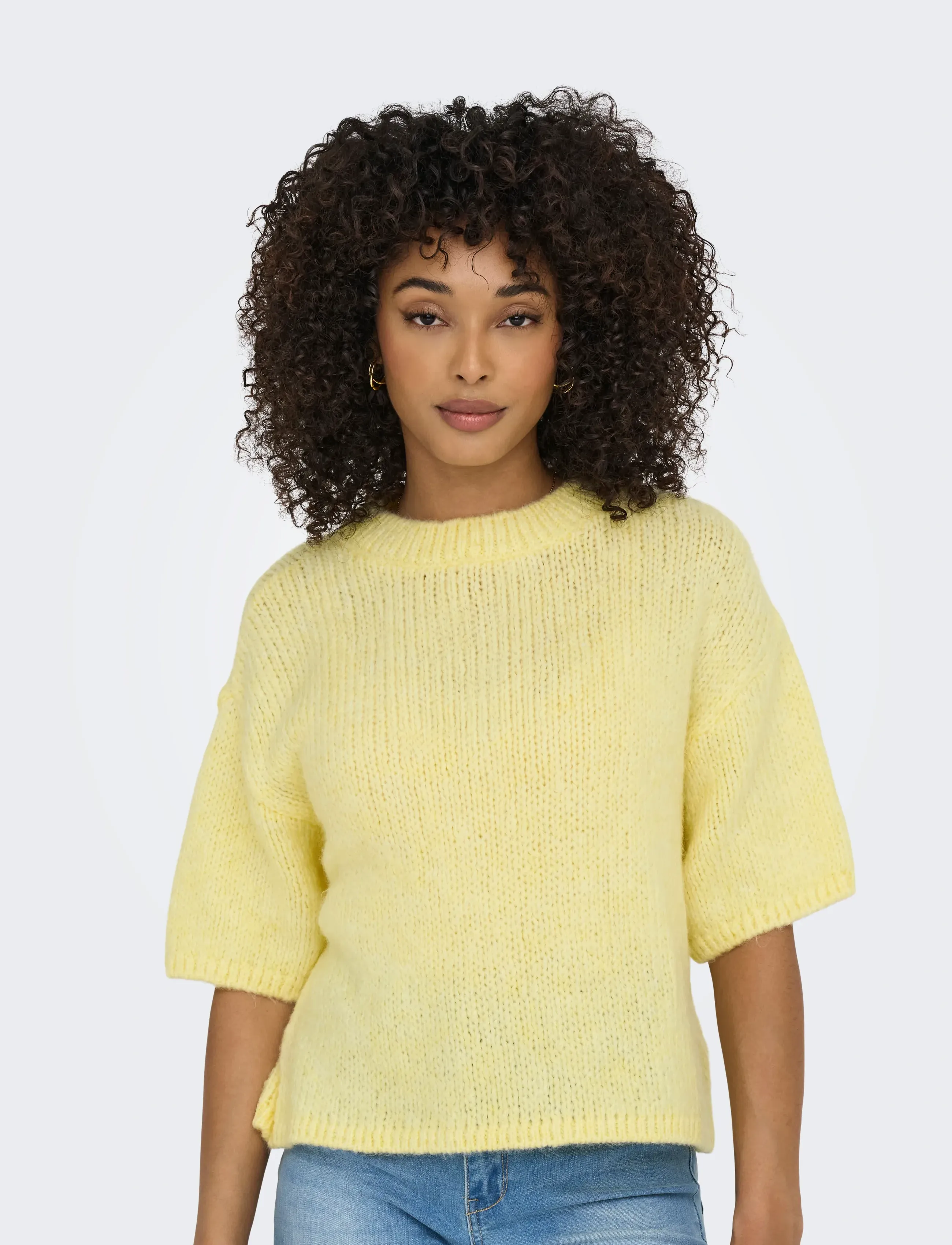 JDY - JDYLINEA S/S PULLOVER O-NECK KNT NOOS - sviitrid - pastel yellow - 4