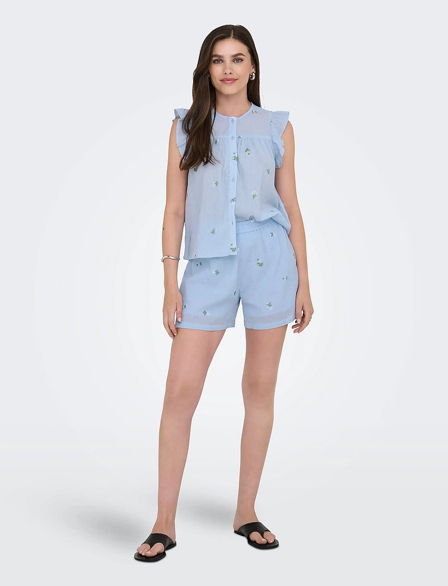 JDY - JDYALBA HW SHORTS WVN EXP - freizeitshorts - cashmere blue - 4