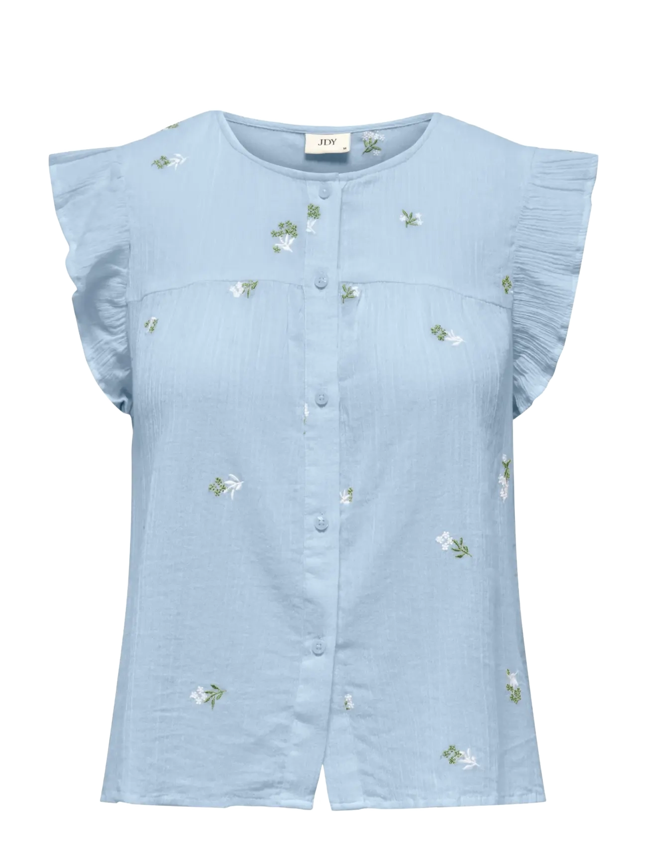 JDY - JDYALBA S/L FRILL SHIRT WVN EXP - cashmere blue - 1