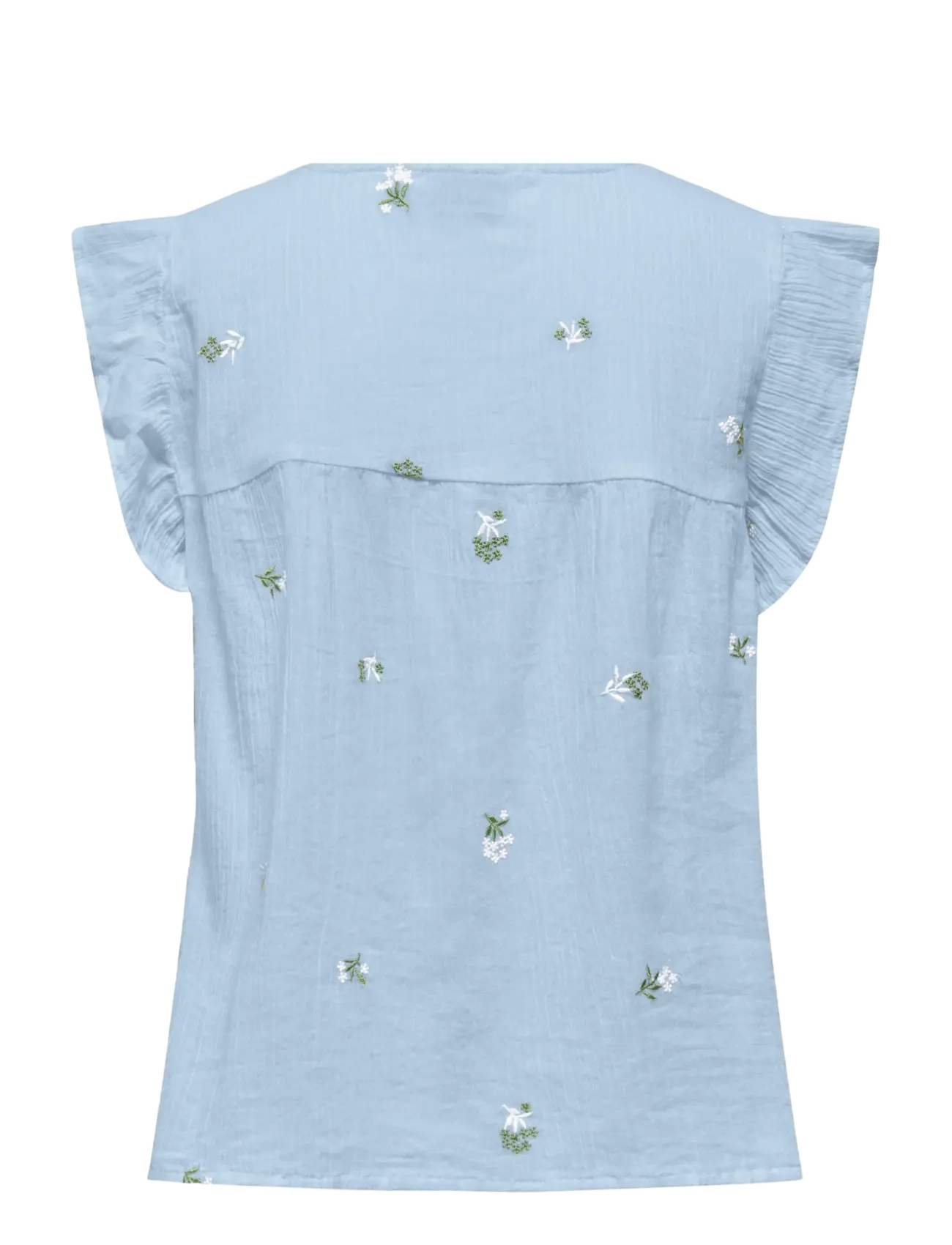 JDY - JDYALBA S/L FRILL SHIRT WVN EXP - cashmere blue - 2