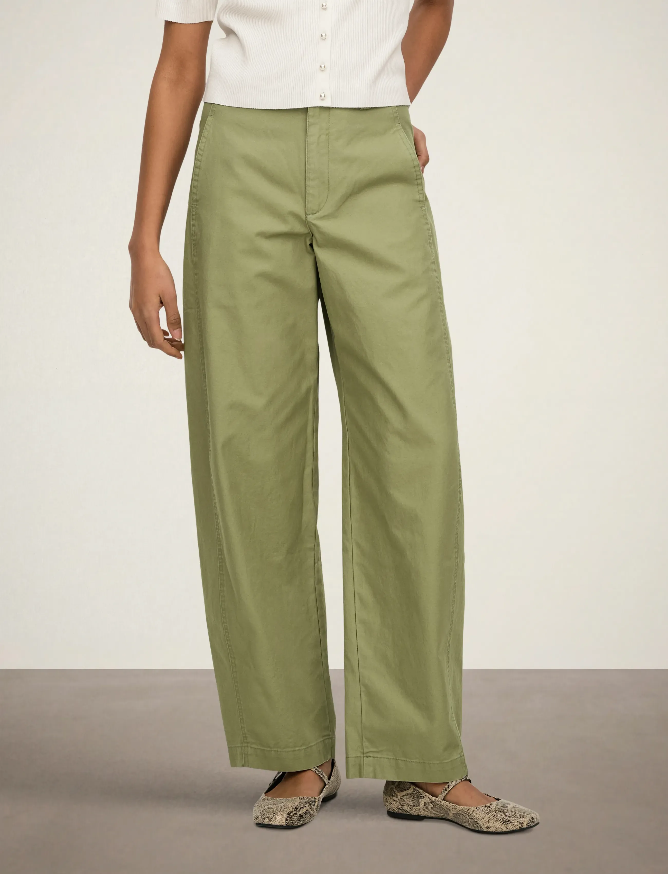 JDY JDYSELMA HW BARREL PANT PNT NOOS - Collections - DRIED HERB / khaki/green