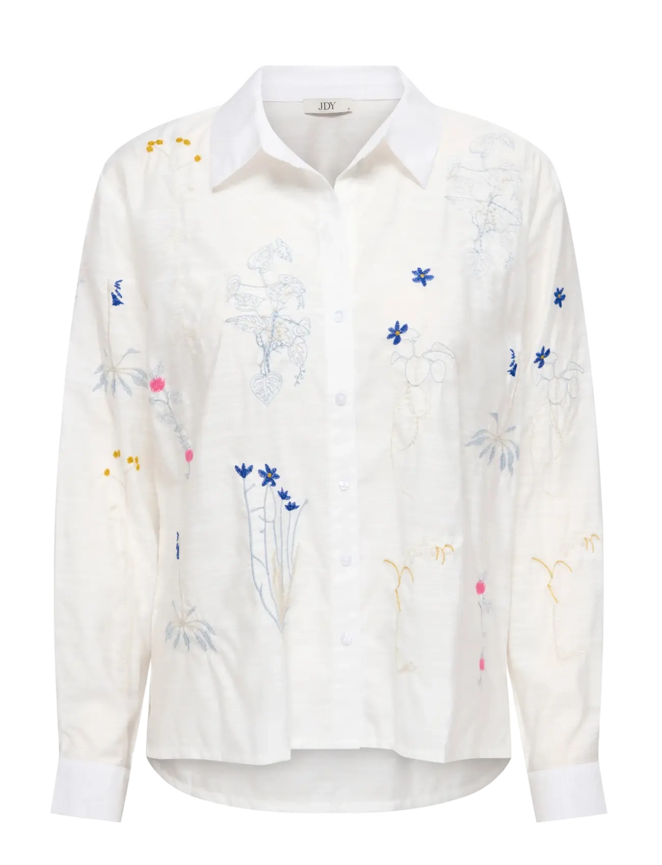 JDY JDYRHEA L/S LOOSE EMBROIDERY SHIRT WVN - Tøj - CLOUD DANCER / white