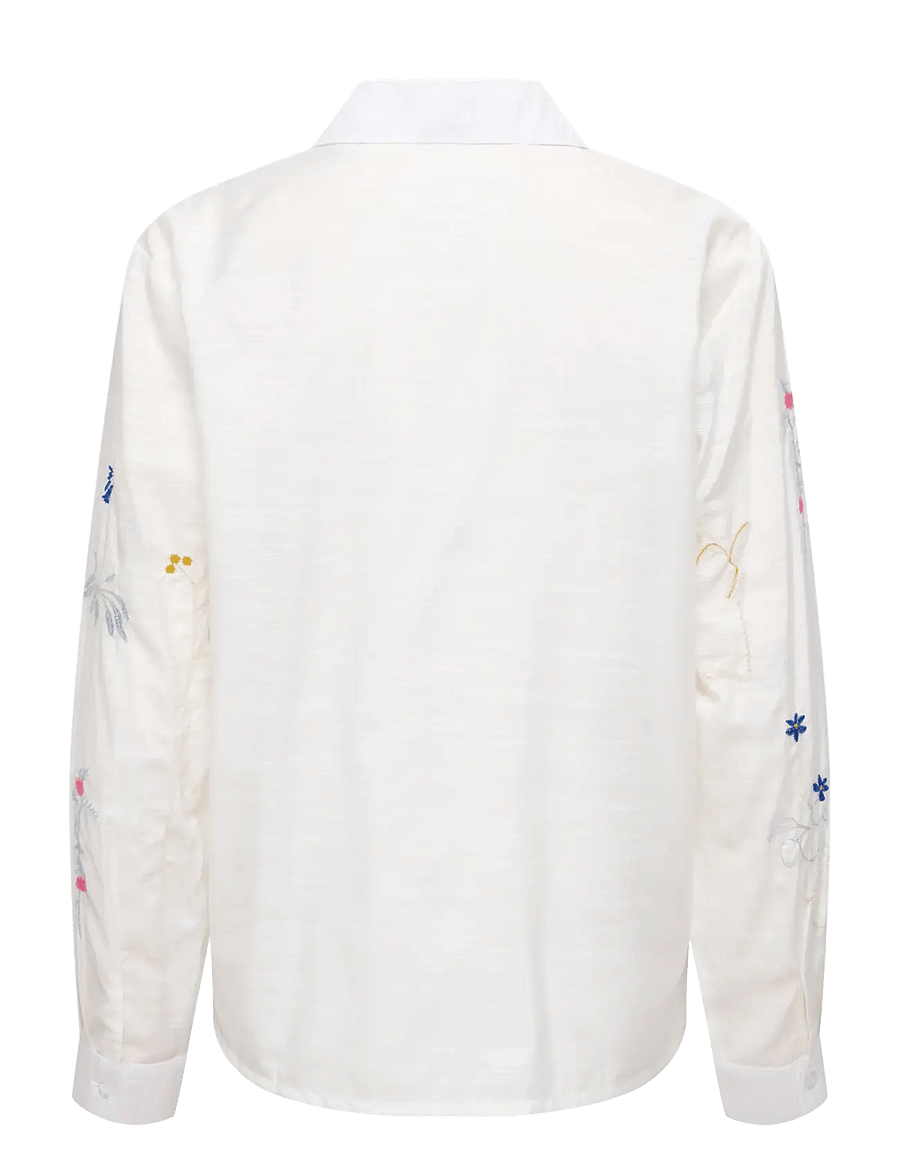 JDY - JDYRHEA L/S LOOSE EMBROIDERY SHIRT WVN - cloud dancer - 1