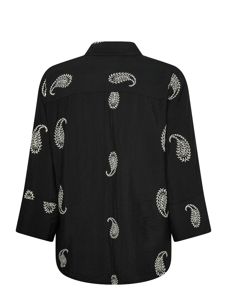 JDY - JDYTHEA 7/8 EMBROIDERY SHIRT WVN - chemises à manches longues - black - 1