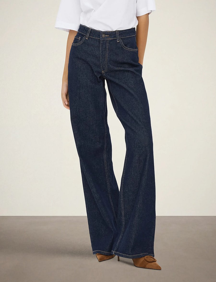 JDY - JDYRUBY MW WID RINSE 1015 DNM NOOS - pantalons larges - dark blue denim - 0