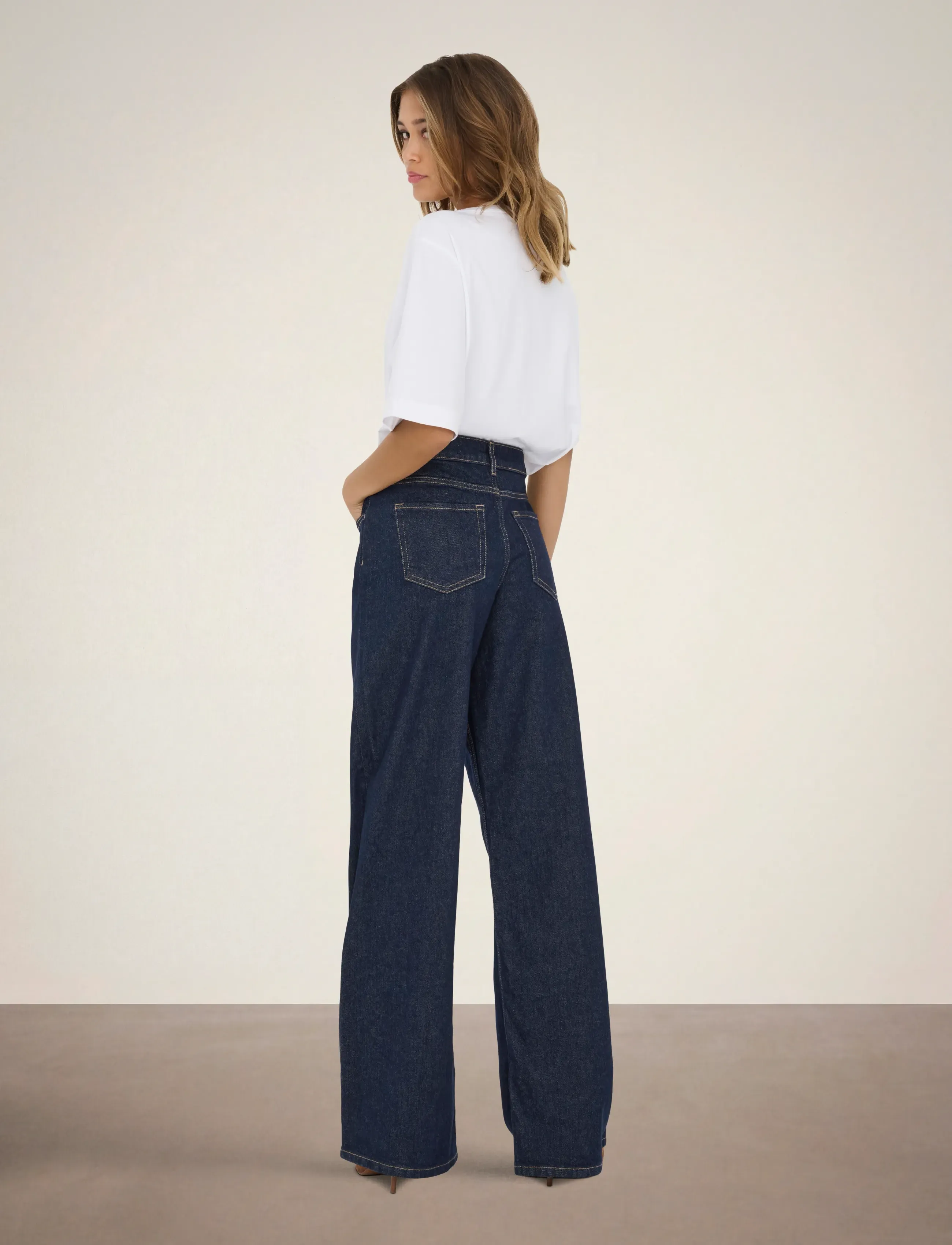 JDY - JDYRUBY MW WID RINSE 1015 DNM NOOS - pantalons larges - dark blue denim - 3