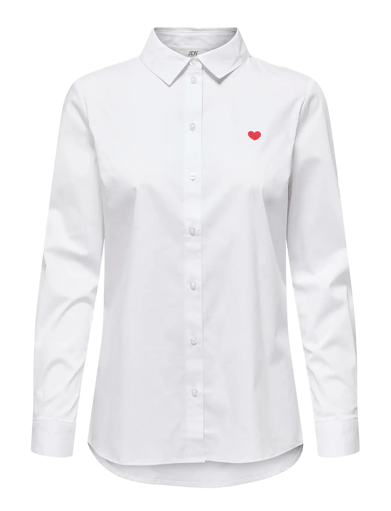 JDY - JDYMIO L/S EMBROIDERY SHIRT WVN NOOS - pikkade varrukatega särgid - white - 0
