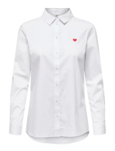JDY JDYMIO L/S EMBROIDERY SHIRT WVN NOOS - Blusen & Hemden - WHITE / white
