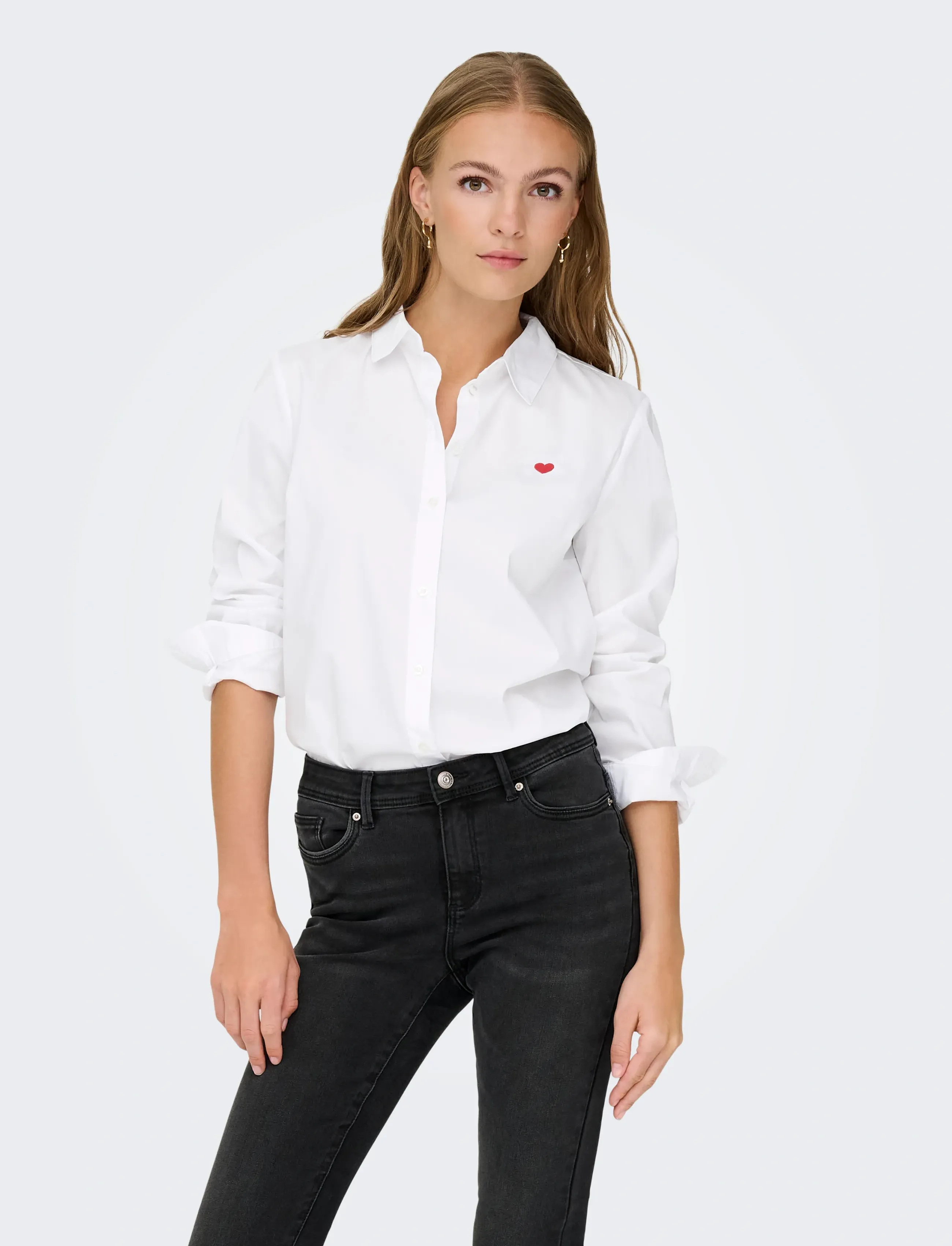 JDY JDYMIO L/S EMBROIDERY SHIRT WVN NOOS - Blusen & Hemden - WHITE / white