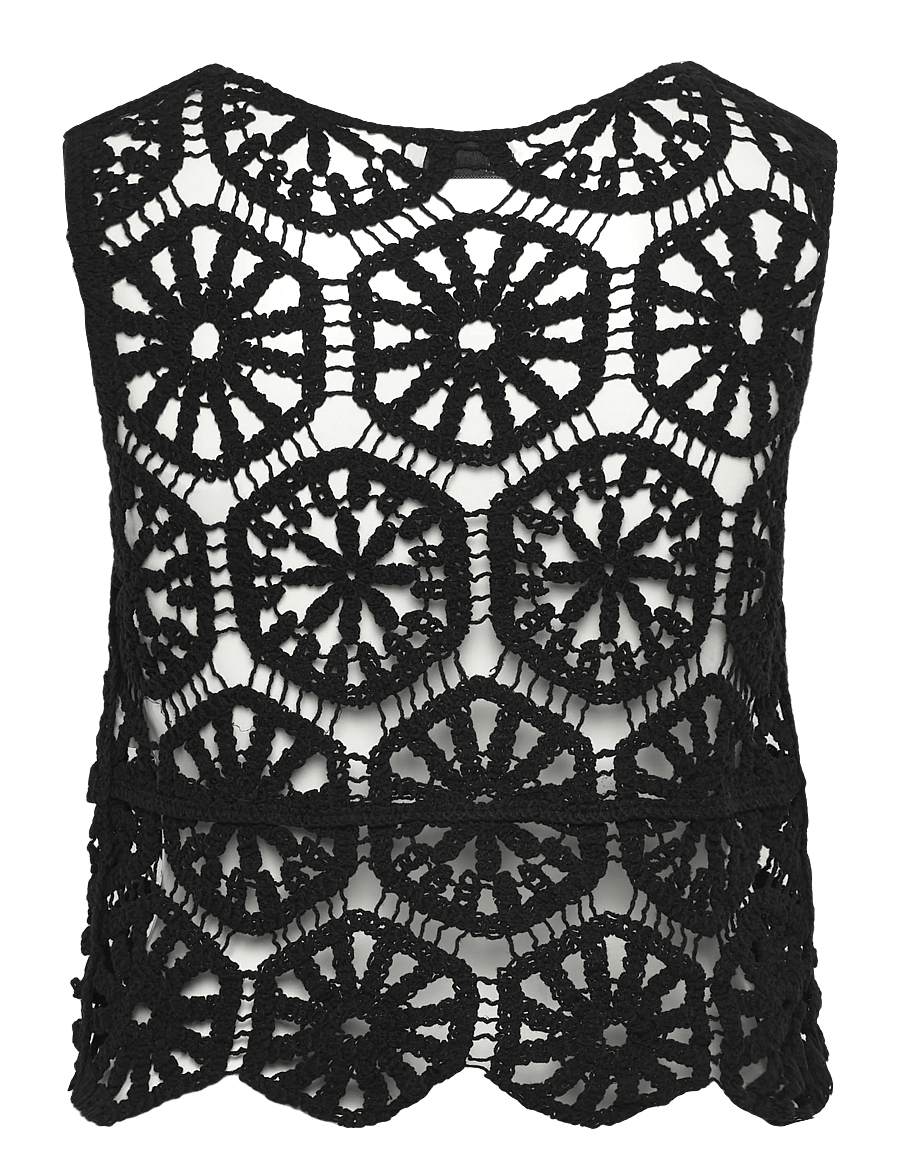 JDY - JDYVIC S/L O-NECK TOP KNT - Ärmellose tops - black - 1