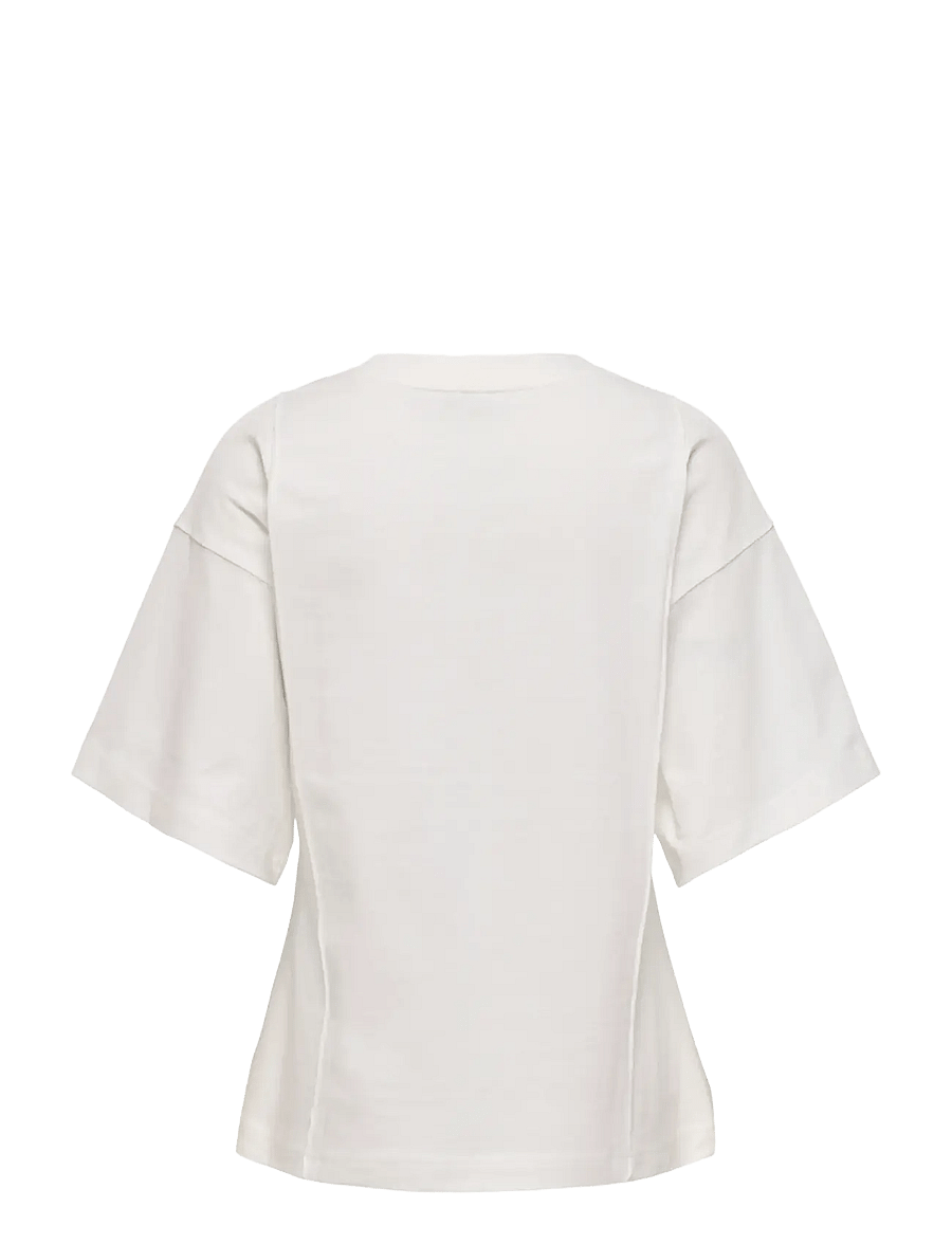 JDY - JDYRUBY LIFE S/S PIPING T-SHIRT JRS - t-shirts - cloud dancer - 1