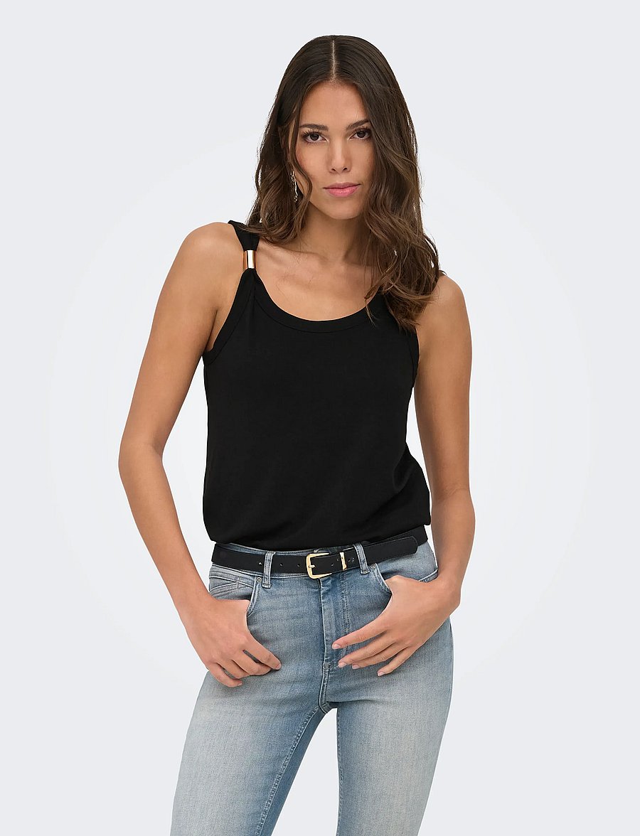 JDY - JDYUFFA S/L TOP JRS NOOS - tanktops - black - 0