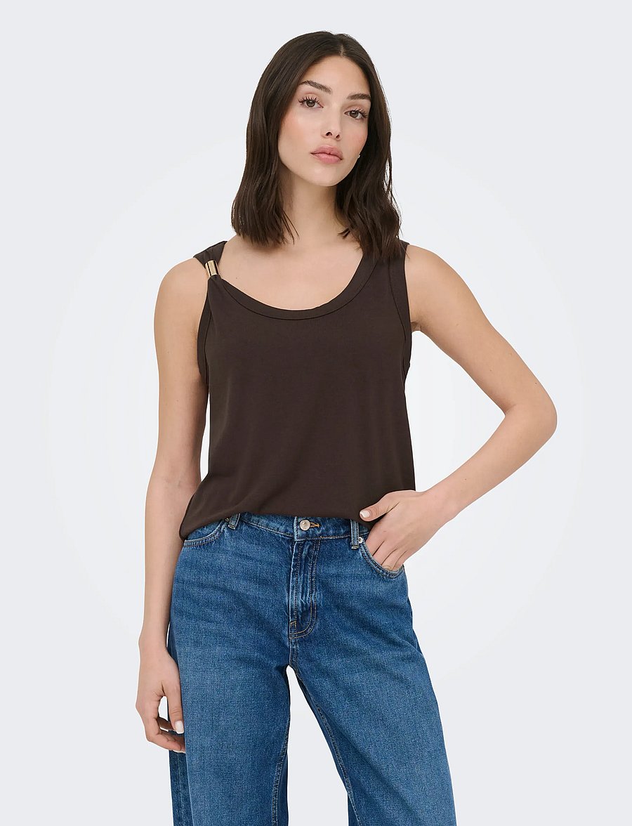 JDY - JDYUFFA S/L TOP JRS NOOS - sleeveless tops - chicory coffee - 0