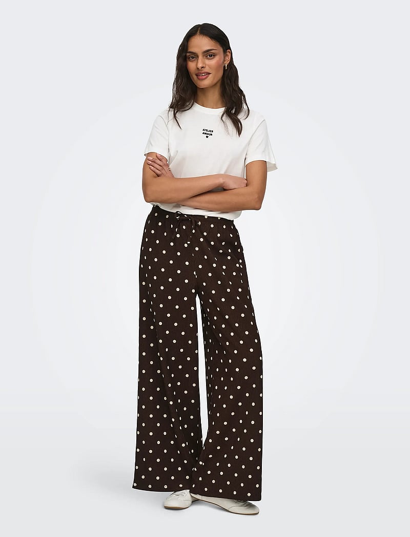 JDY - JDYDEBBIE NEW LOOSE PANT JRS DIA - bukser med brede ben - coffee bean - 4