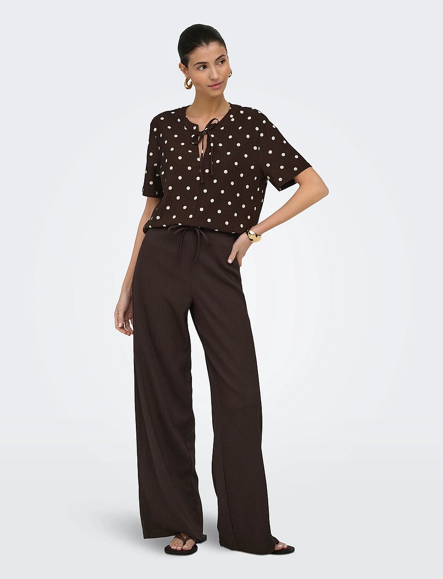 JDY - JDYDEBBIE NEW LOOSE PANT JRS DIA - bukser med brede ben - coffee bean - 4