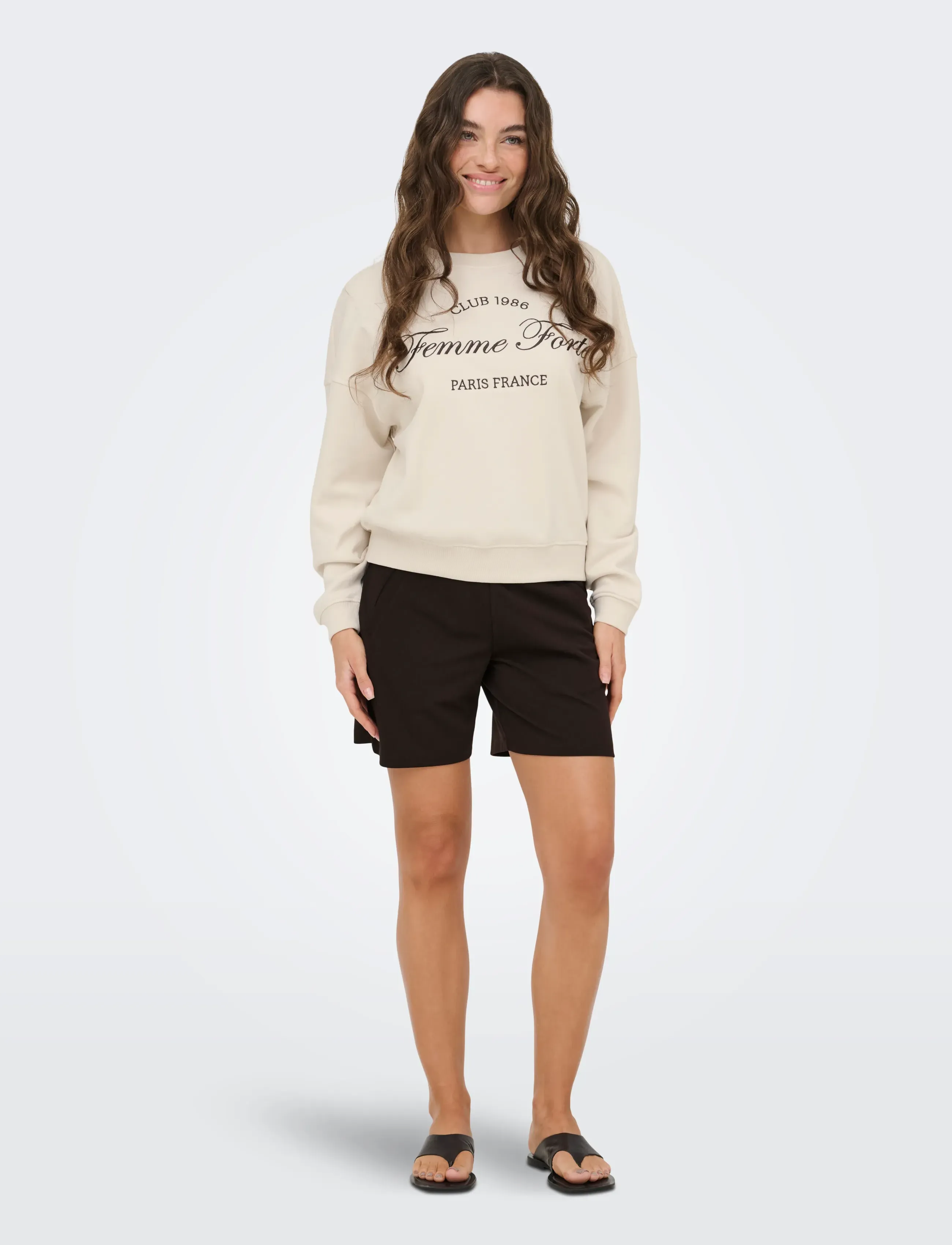 JDY - JDYMESA L/S O-NK EMB SWEAT JRS NOOS - vardagsstil - birch - 4