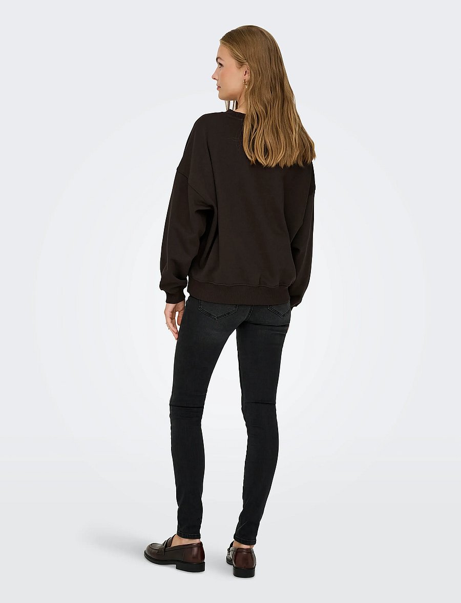 JDY - JDYMESA LIFE L/S O-NK EMB SWEAT JRS NOOS - hverdags stil - ganache - 3