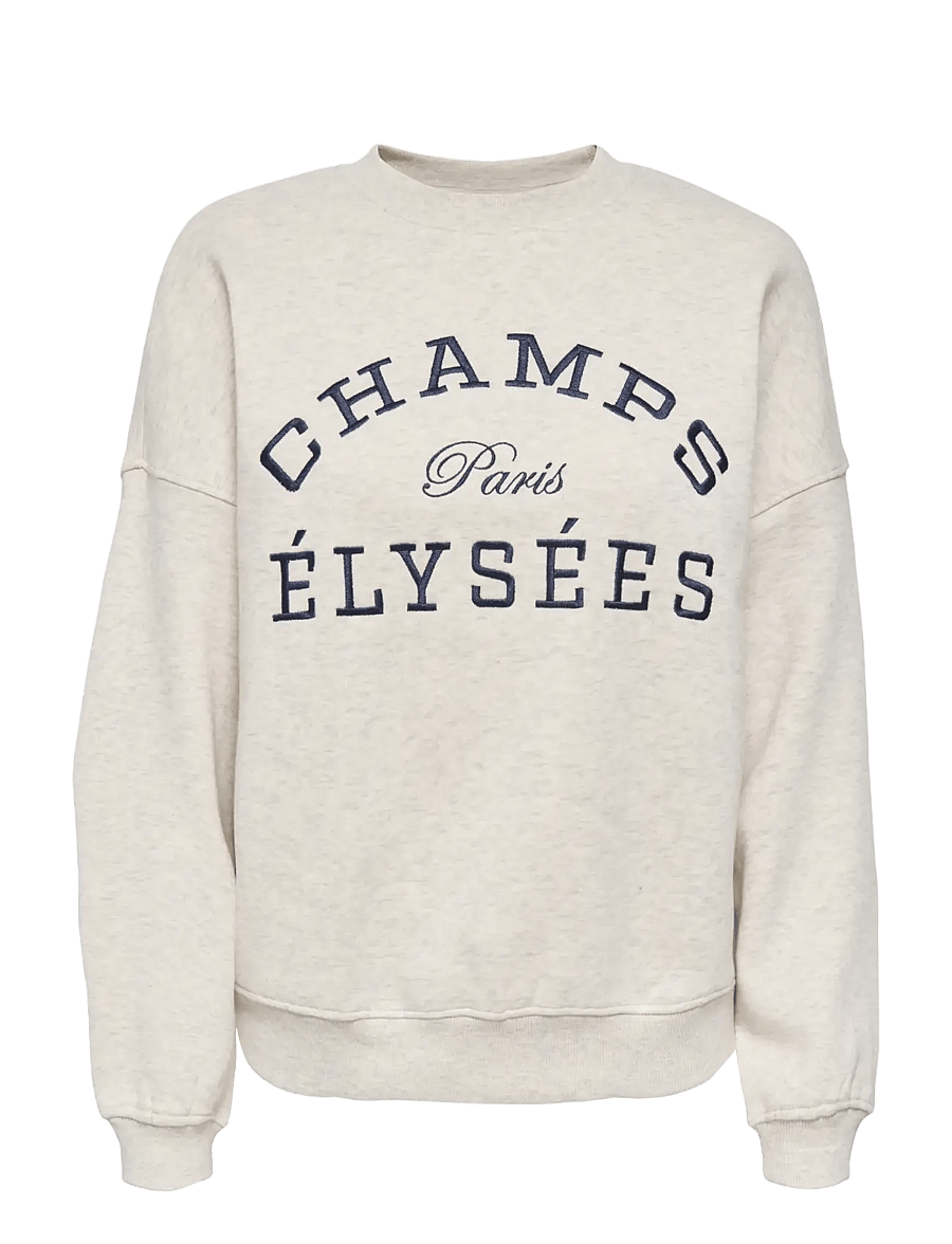 JDY - JDYMESA L/S O-NK EMB SWEAT JRS NOOS - vardagsstil - oatmeal - 1