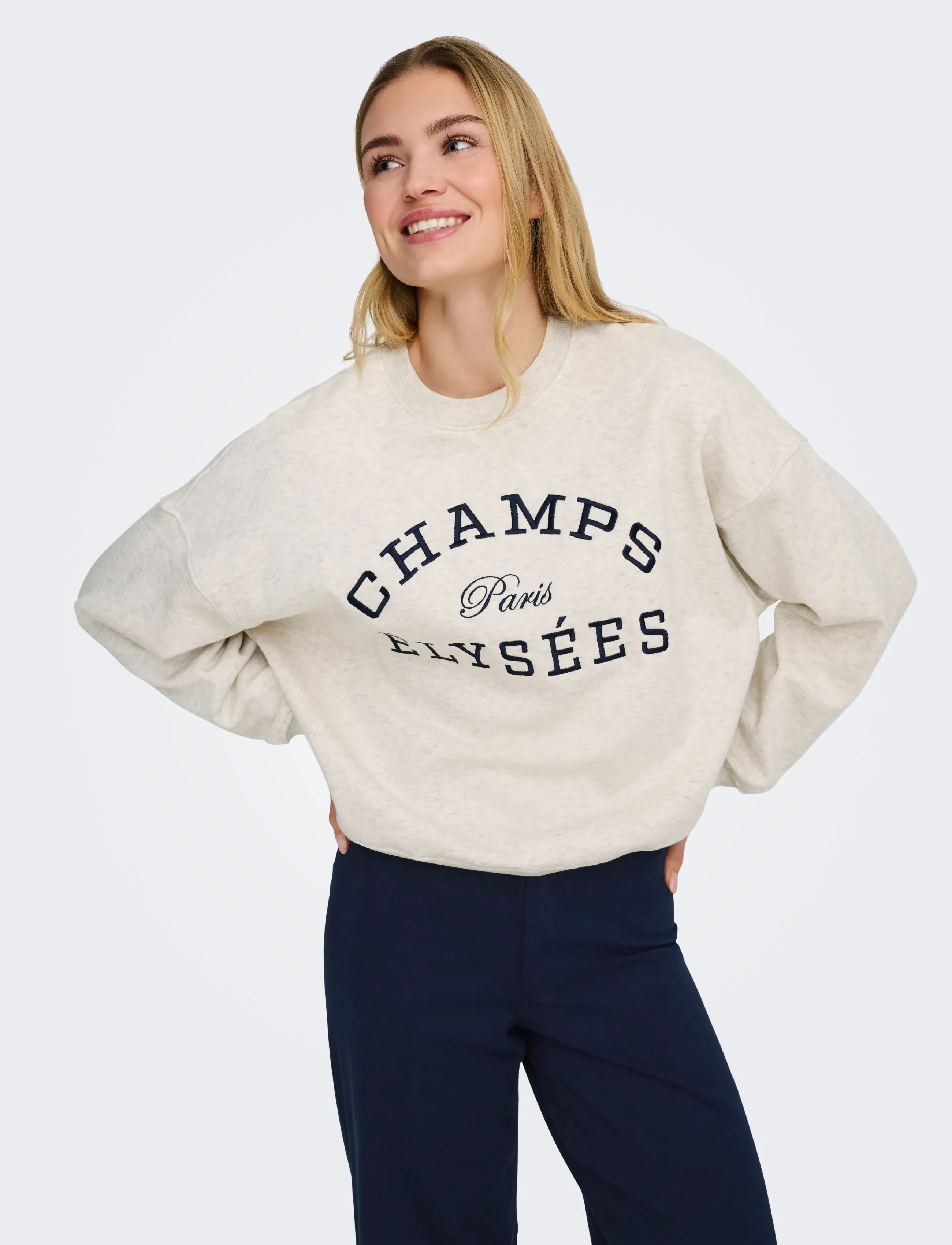 Jdymesa L/S O-Nk Emb Sweat Jrs Noos