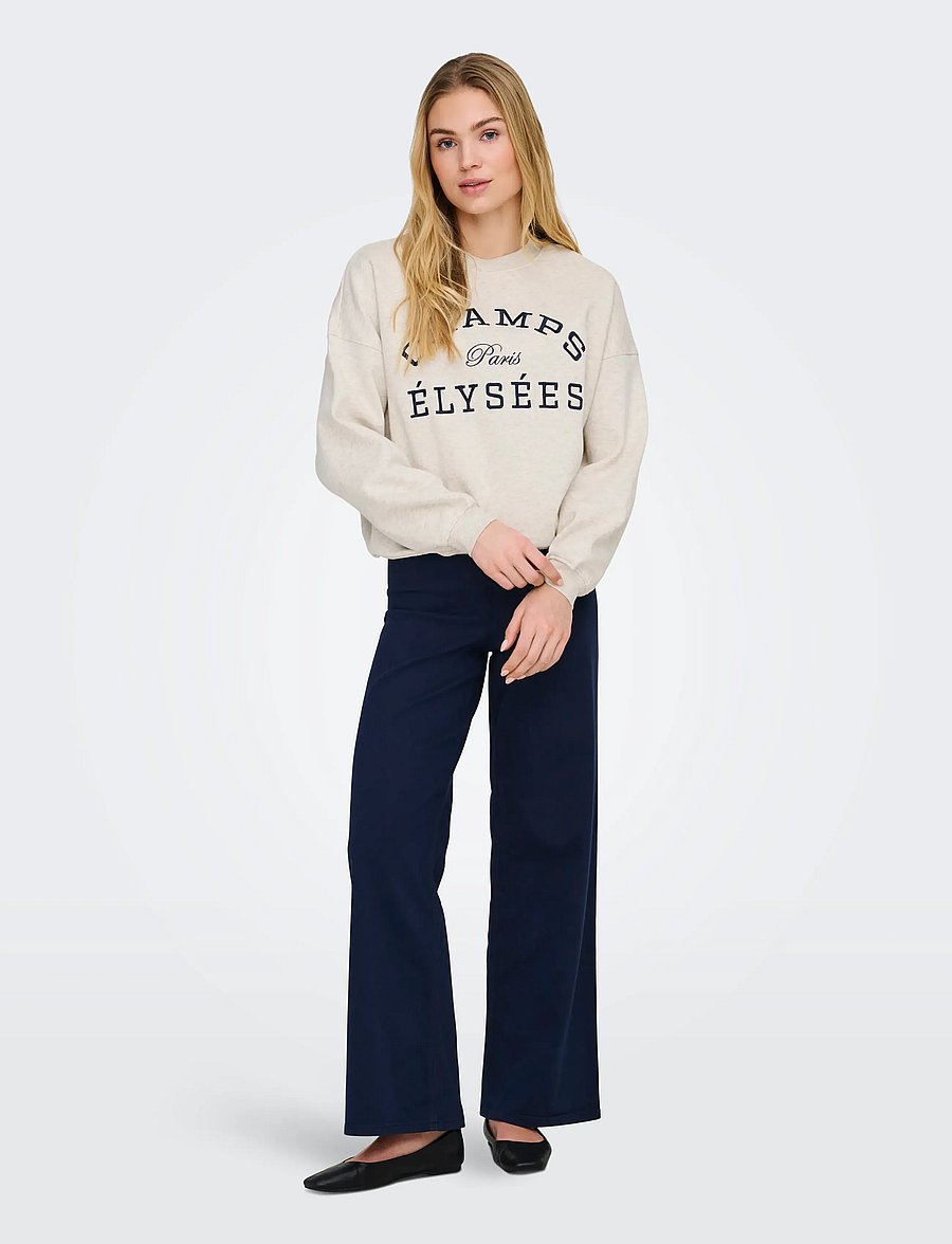 JDY - JDYMESA L/S O-NK EMB SWEAT JRS NOOS - vardagsstil - oatmeal - 4
