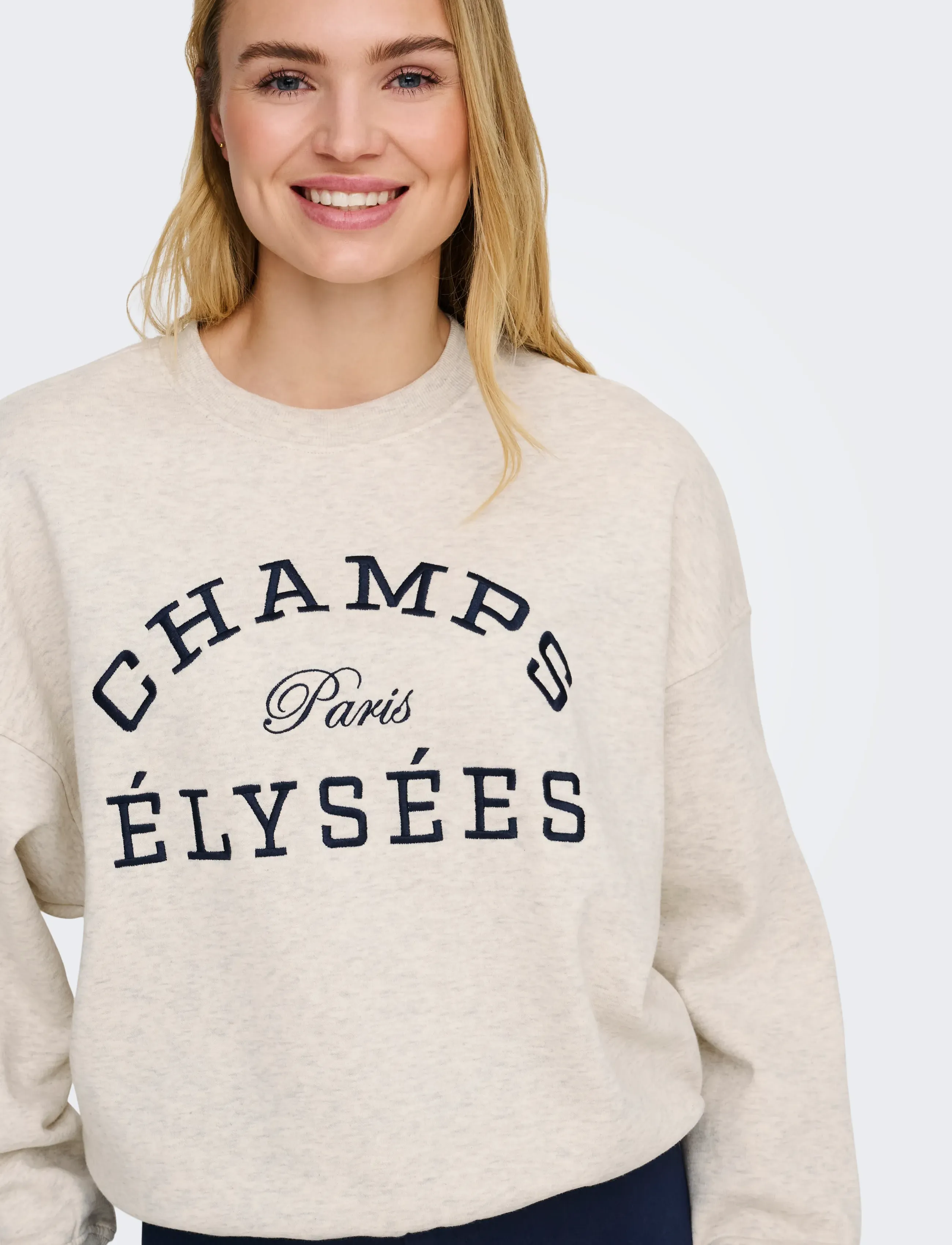 JDY - JDYMESA L/S O-NK EMB SWEAT JRS NOOS - vardagsstil - oatmeal - 5