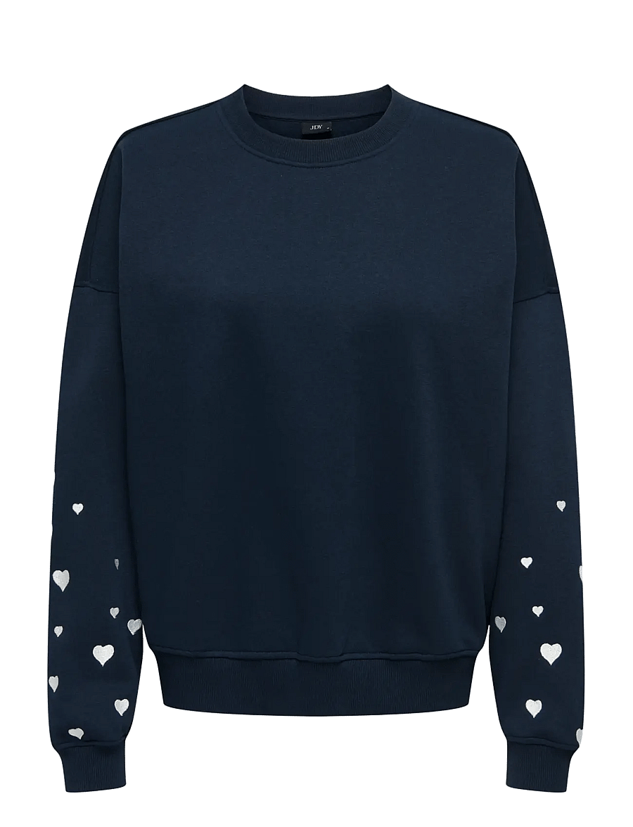 JDY - JDYMESA L/S O-NK EMB SWEAT JRS NOOS - hverdags stil - sky captain - 1