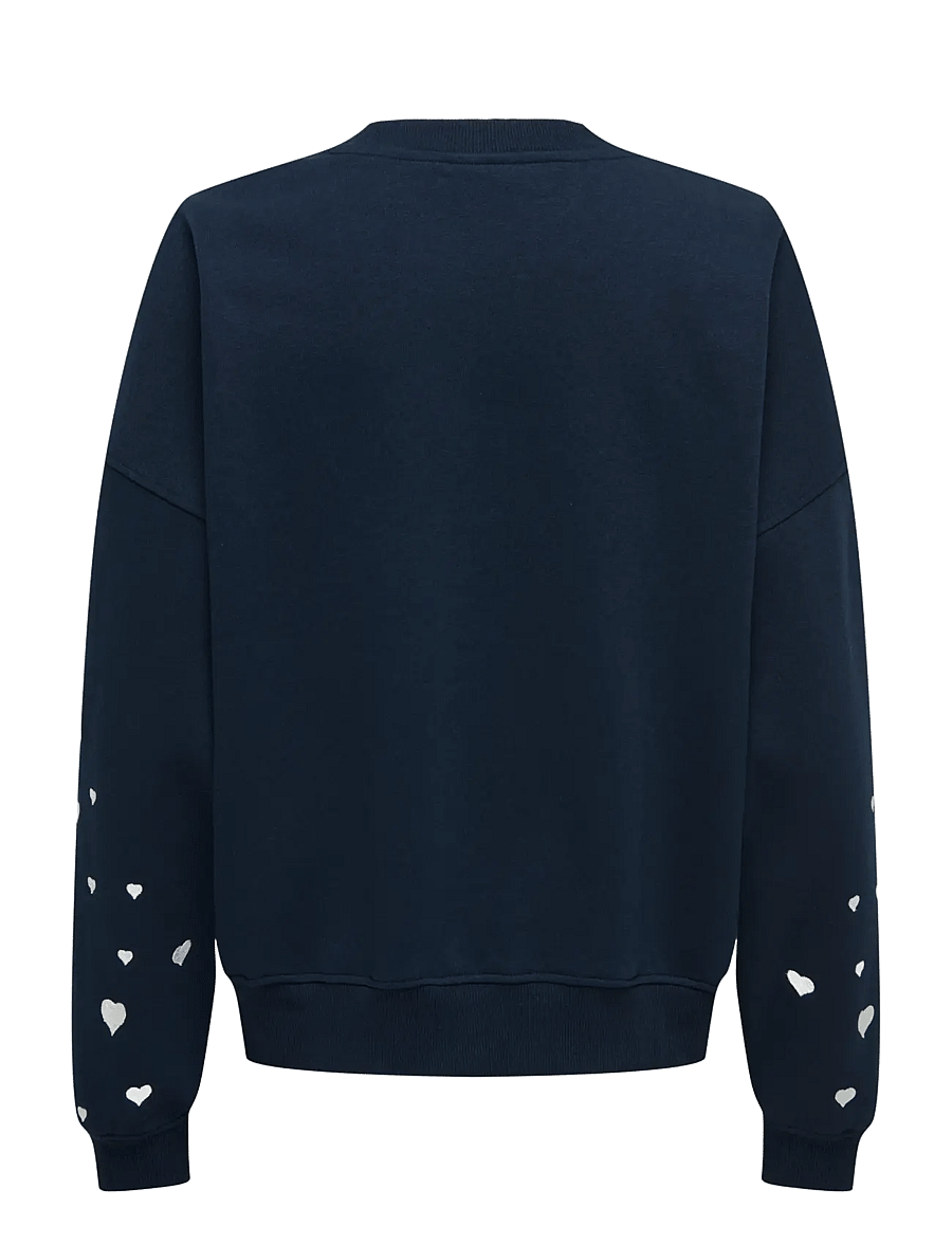 JDY - JDYMESA L/S O-NK EMB SWEAT JRS NOOS - hverdags stil - sky captain - 2