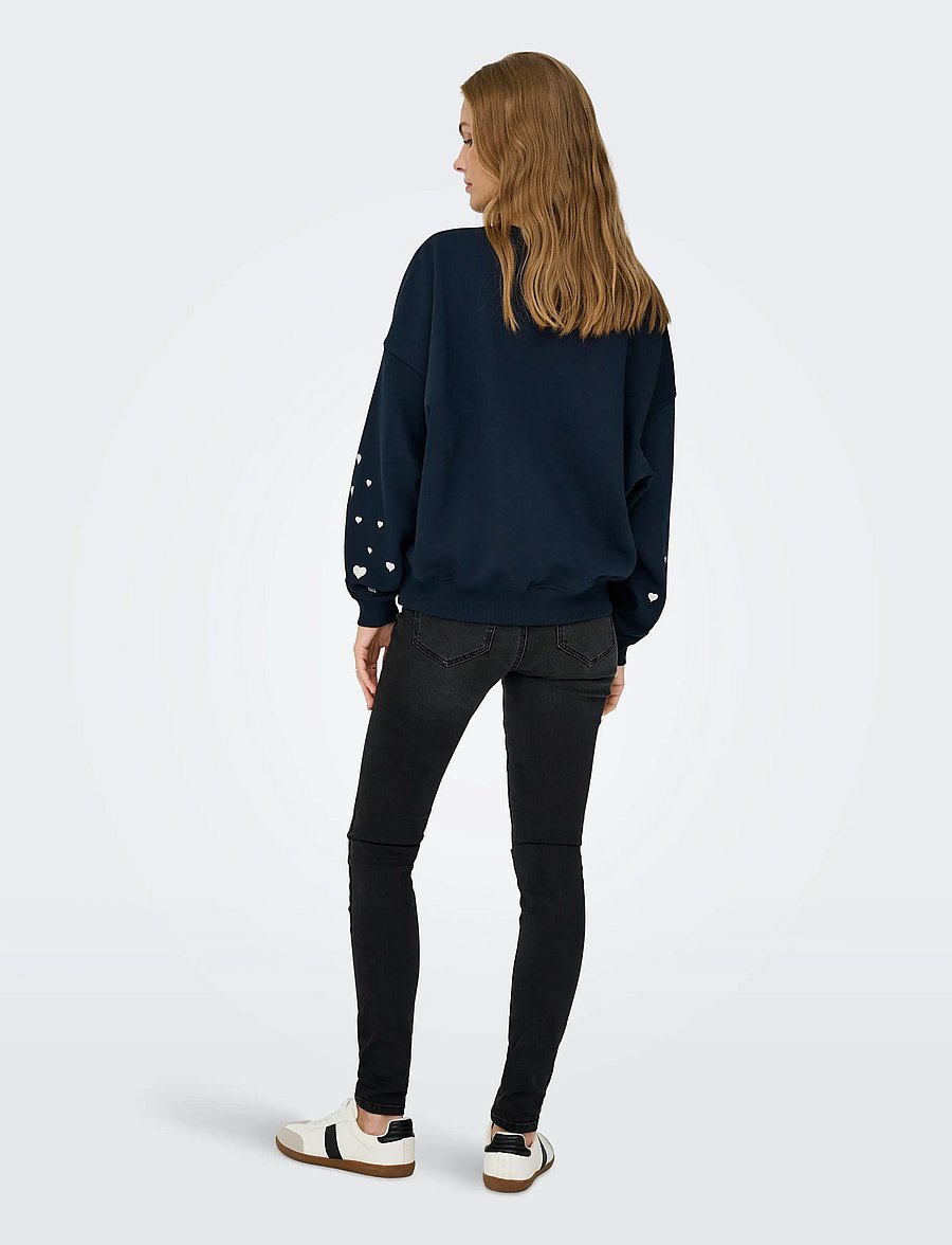 JDY - JDYMESA L/S O-NK EMB SWEAT JRS NOOS - hverdags stil - sky captain - 3