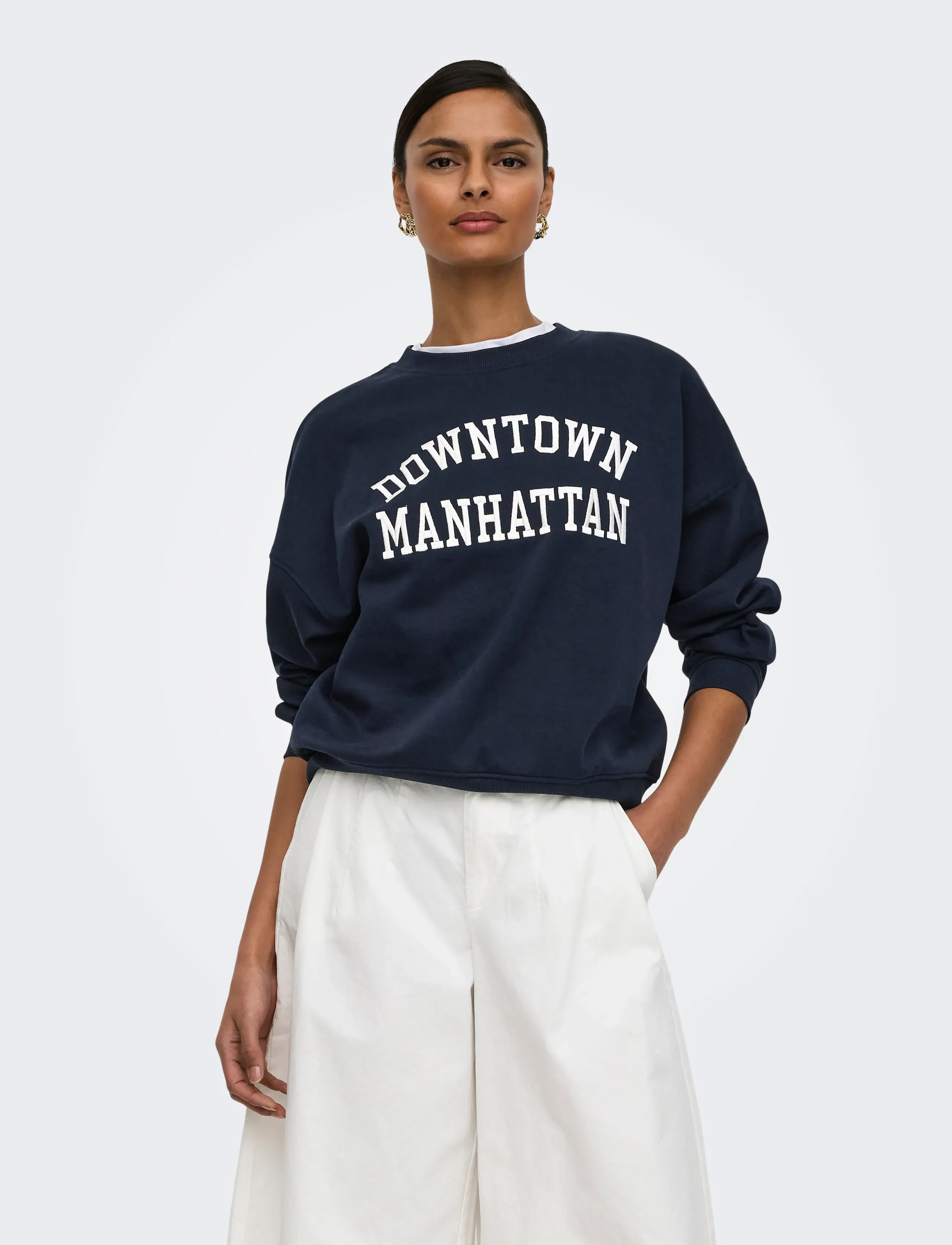 JDY JDYMESA L/S O-NK EMB SWEAT JRS NOOS - JDY - SKY CAPTAIN / navy