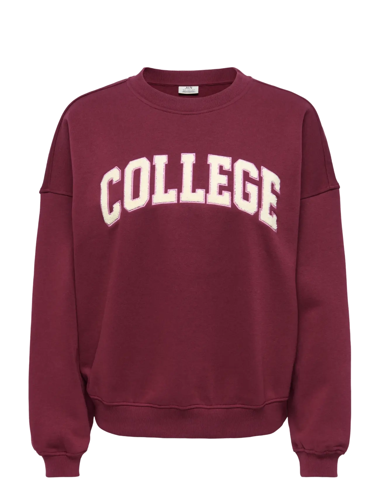 JDY mesa Life L/S O-Nk Emb Sweat Jrs Noos, XXL, Sweatshirts & Hoodies, Burgunderrot - Sweatshirts, Frauen